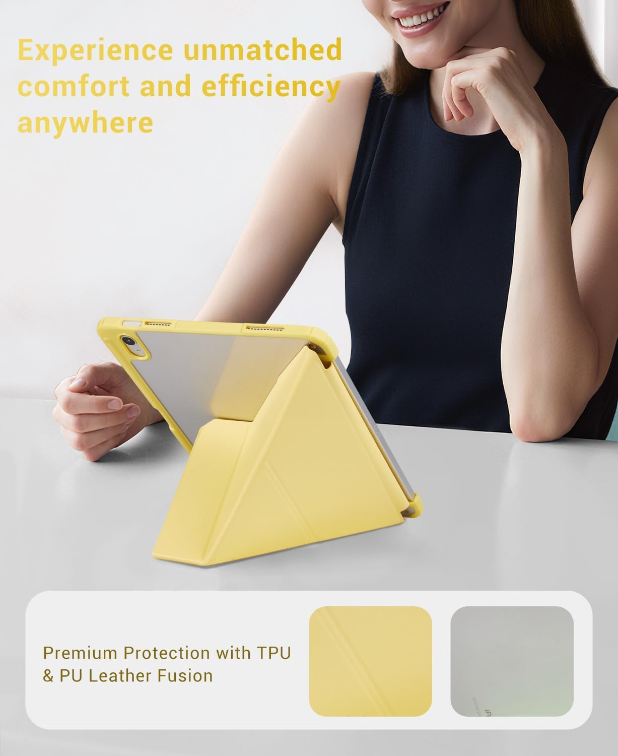 iPad 11th Gen (A16) 11" (2025) & 10th Gen 10.9" (2022) Case With Magnetic Stand#Color_Bright Yellow