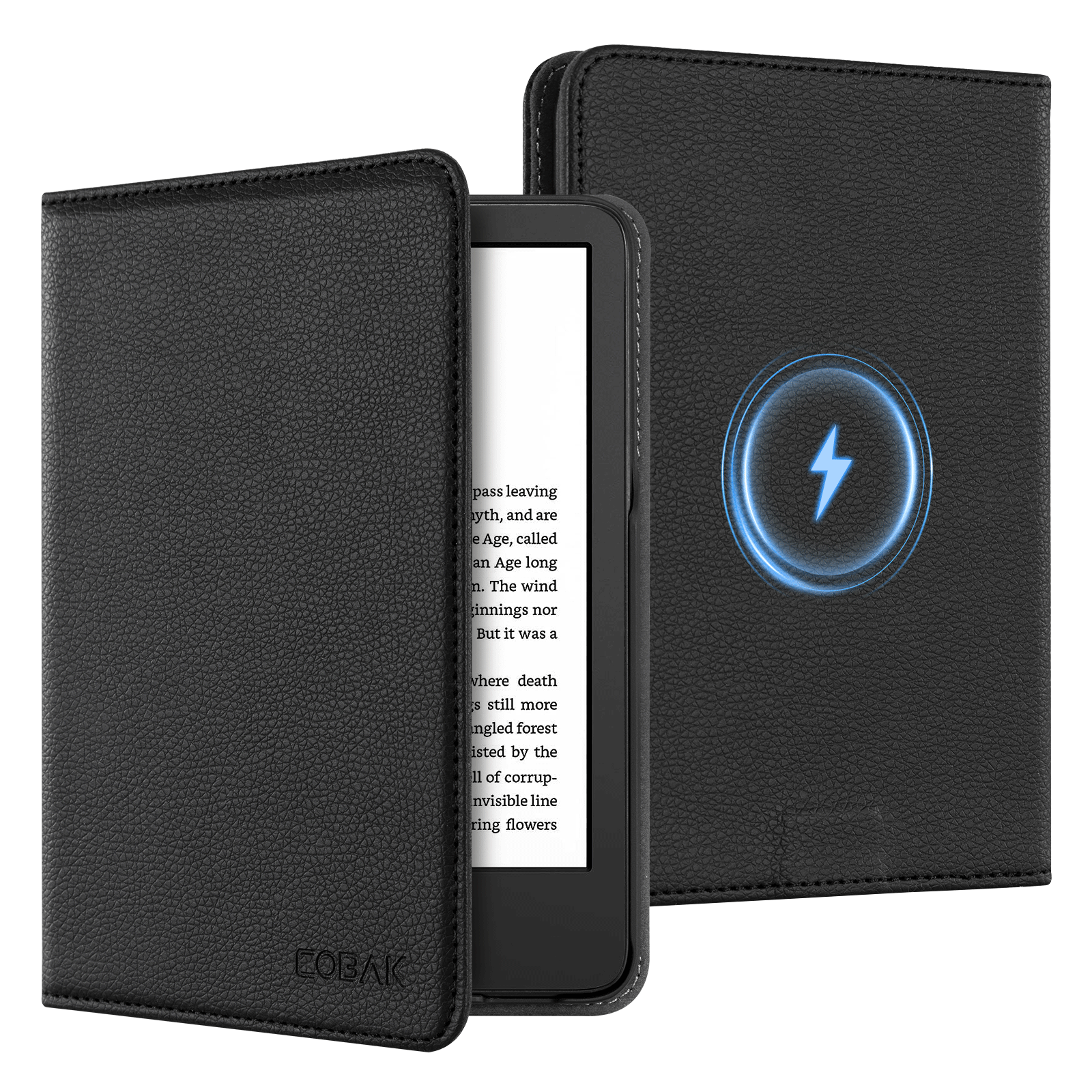 Kindle (2022/2024 6 Inch) Wireless Charging Case#Color_Lychee Black