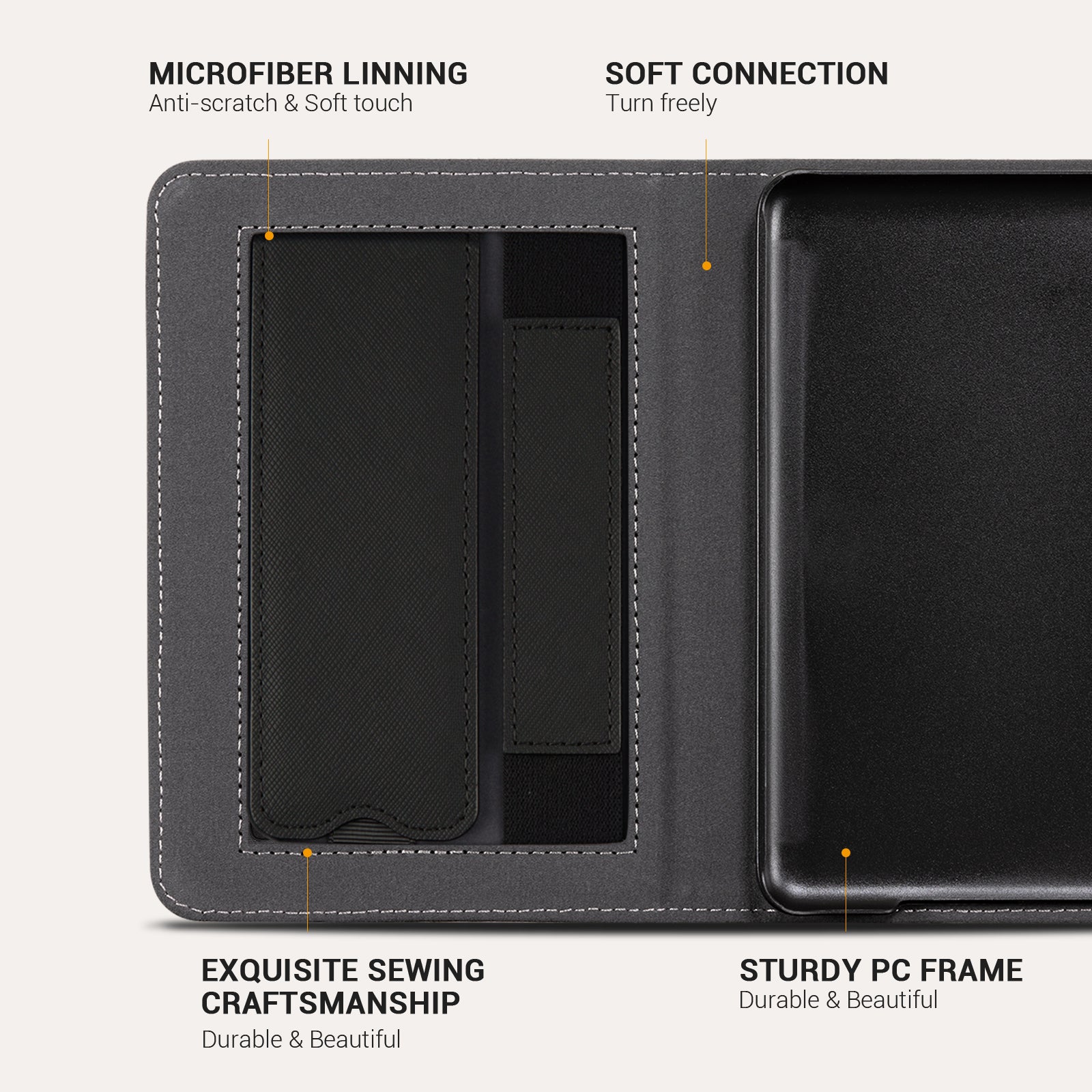 Kindle Basic (2022/2024 6 INCH) Case With Stand#Color_Cross Texture Black