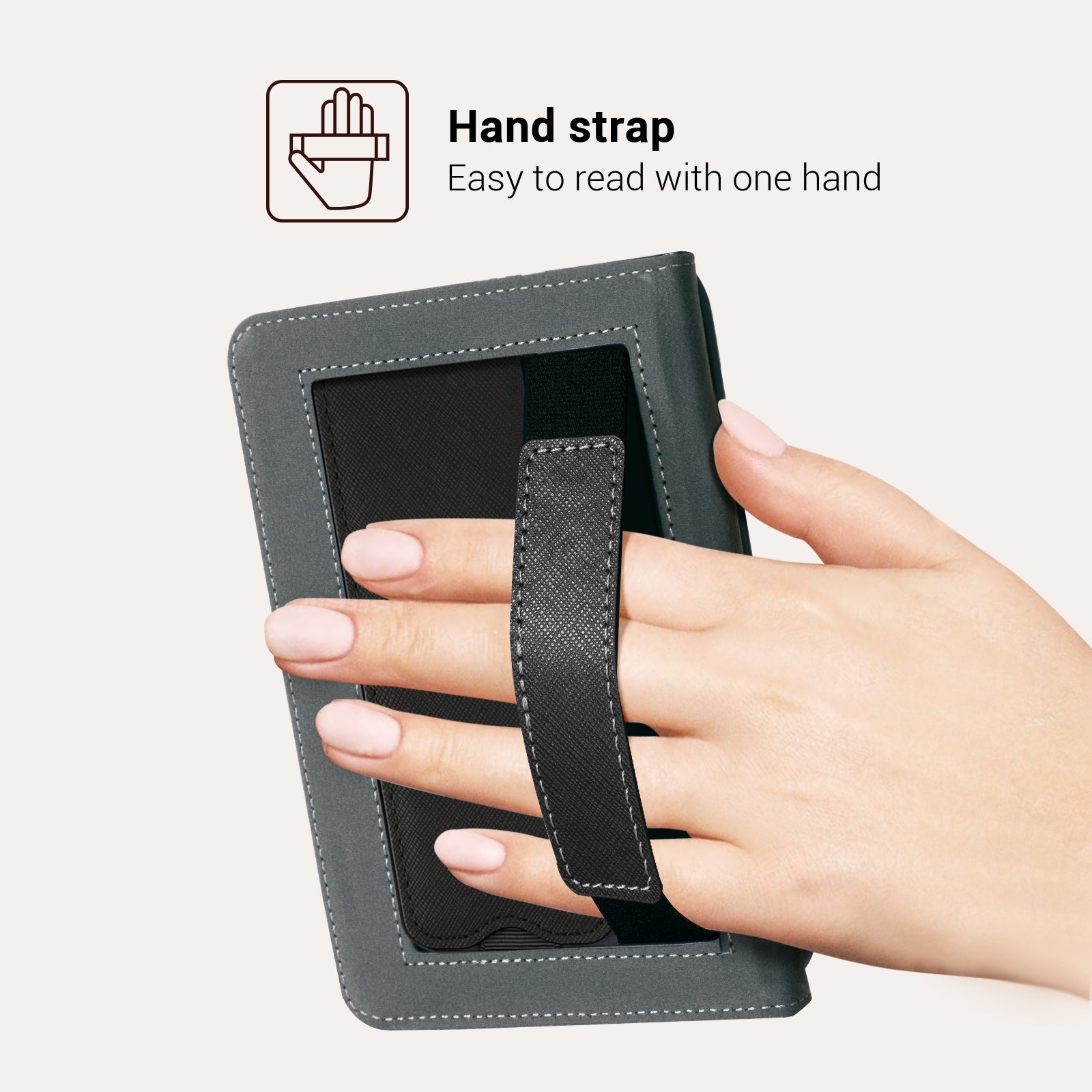 Kindle Basic (2022/2024 6 INCH) Case With Stand#Color_Cross Texture Black