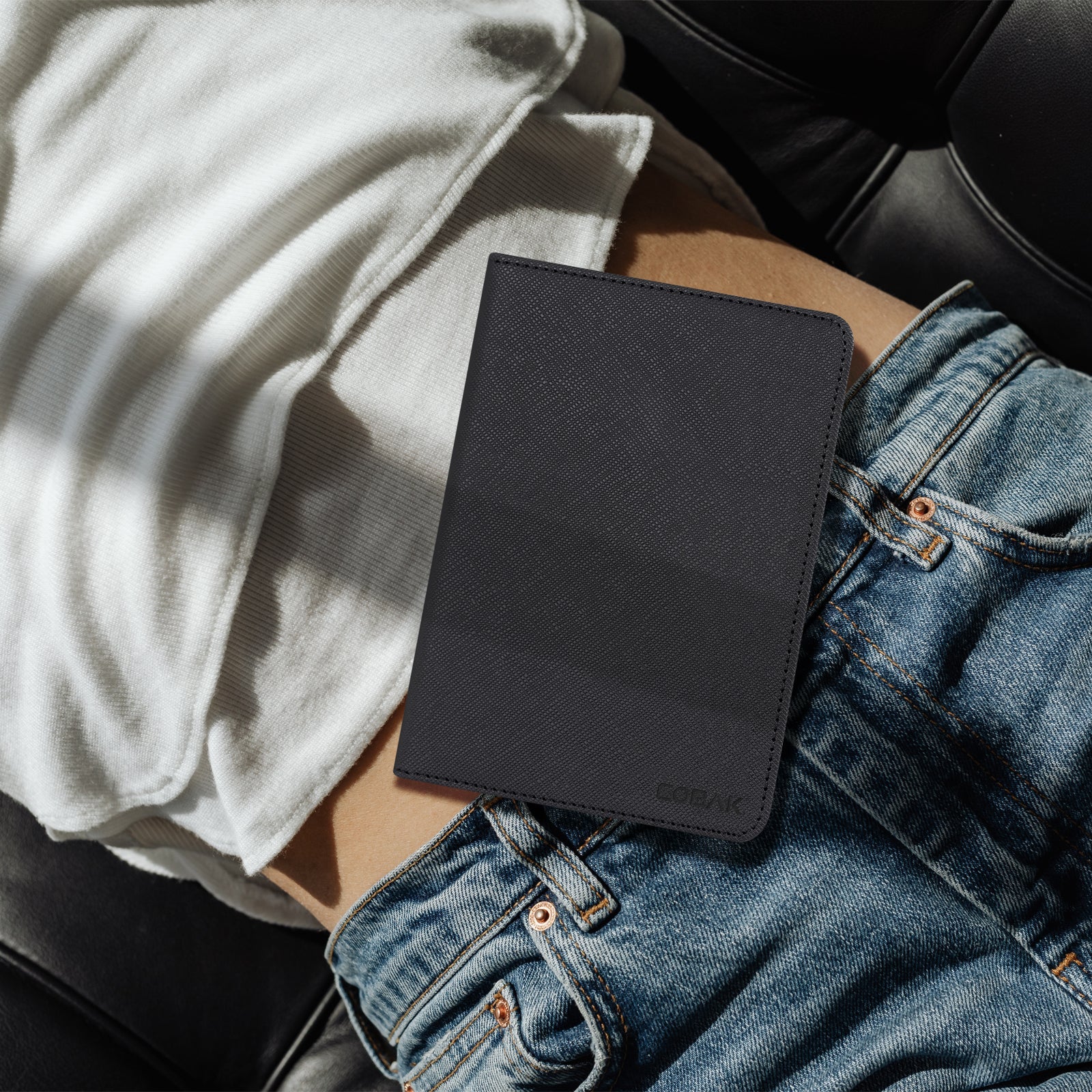 Kindle Basic (2022/2024 6 INCH) Case With Stand#Color_Cross Texture Black