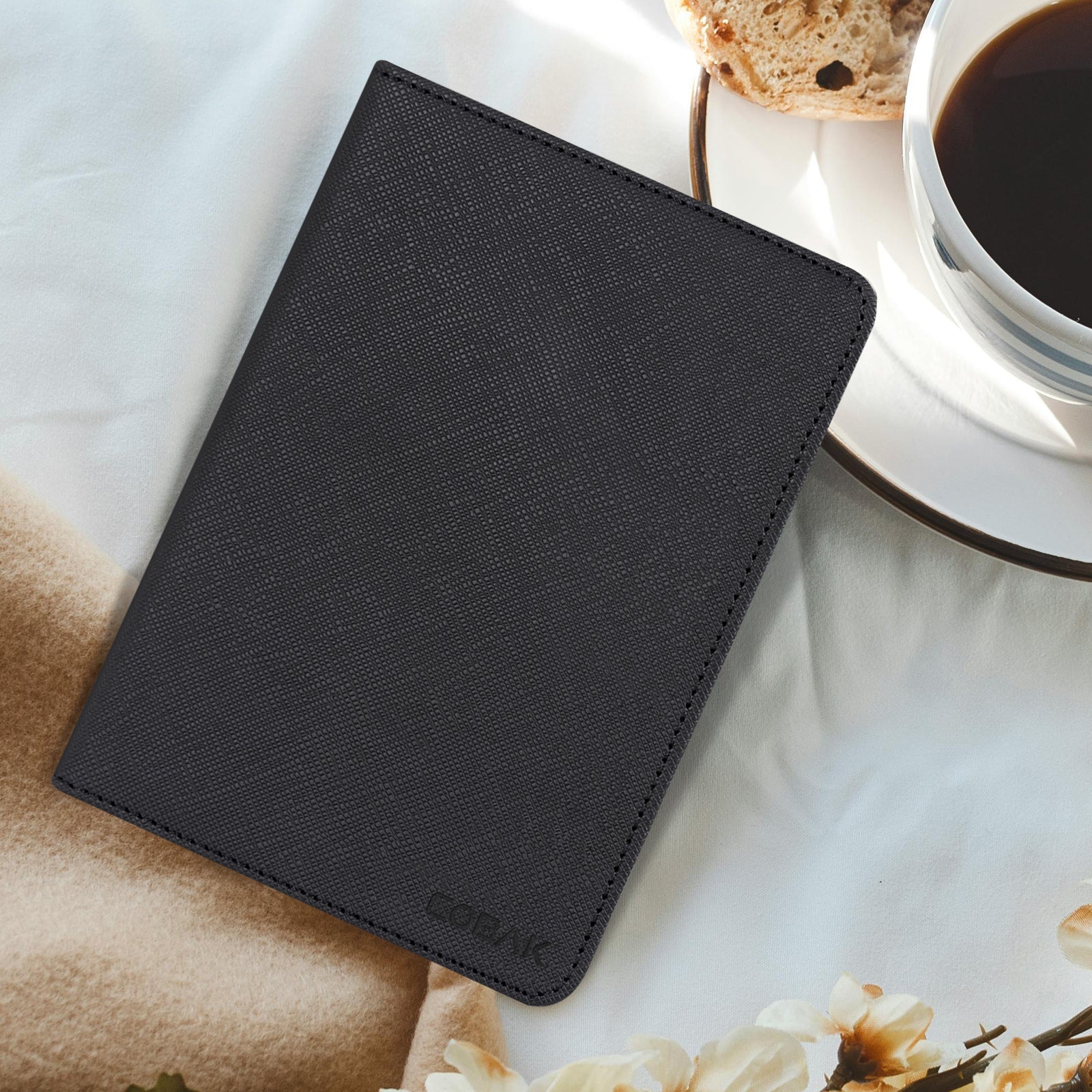 Kindle Basic (2022/2024 6 INCH) Case With Stand#Color_Cross Texture Black