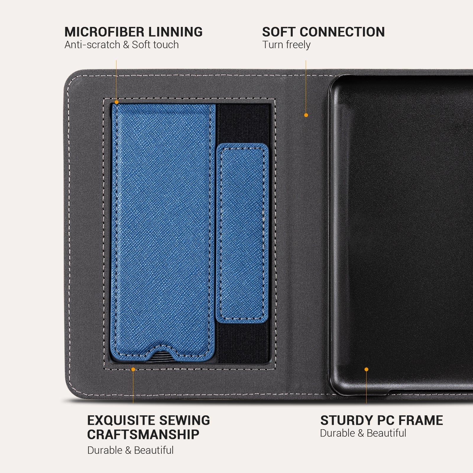 Kindle Basic (2022/2024 6 INCH) Case With Stand#Color_Cross Texture Dark Blue