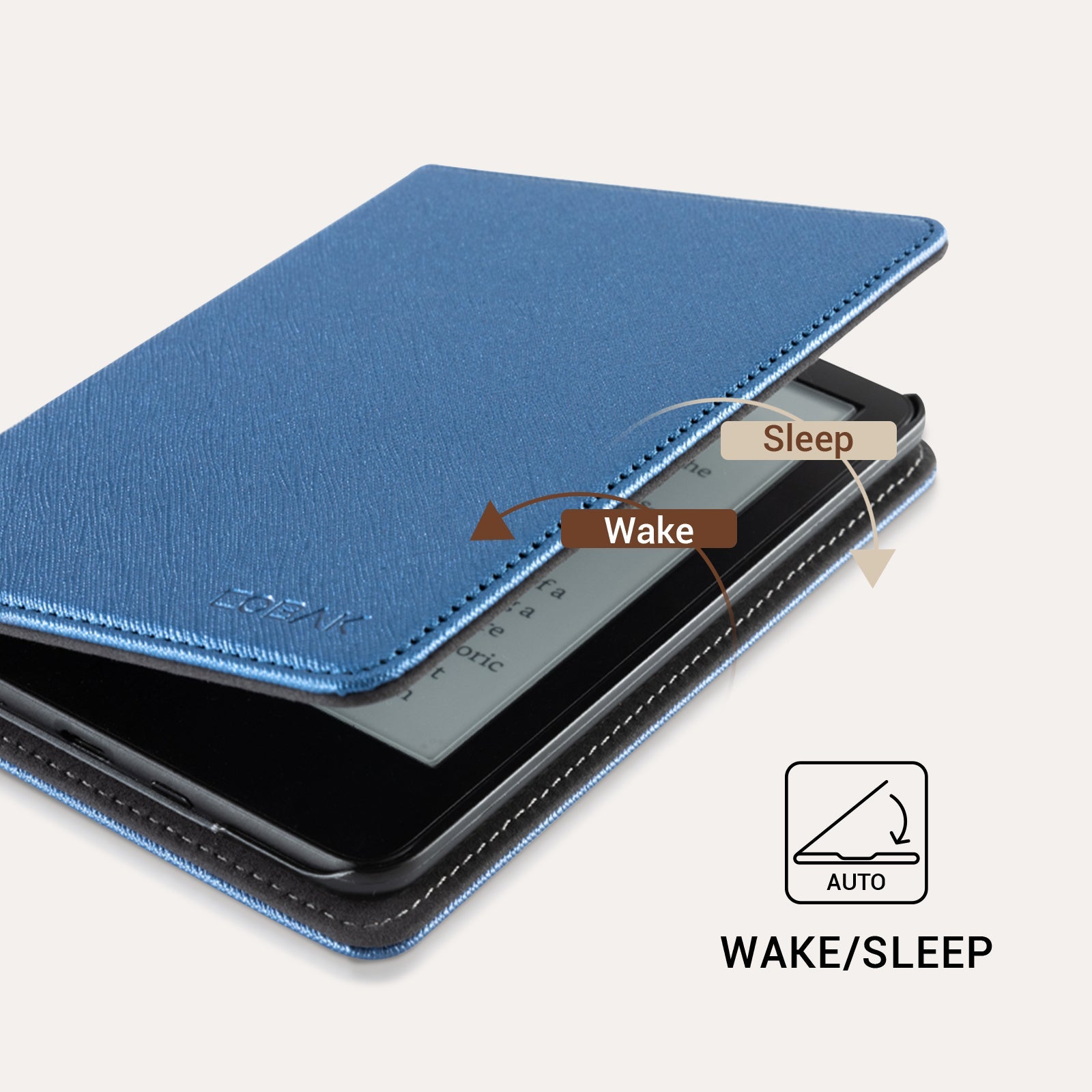 Kindle Basic (2022/2024 6 INCH) Case With Stand#Color_Cross Texture Dark Blue