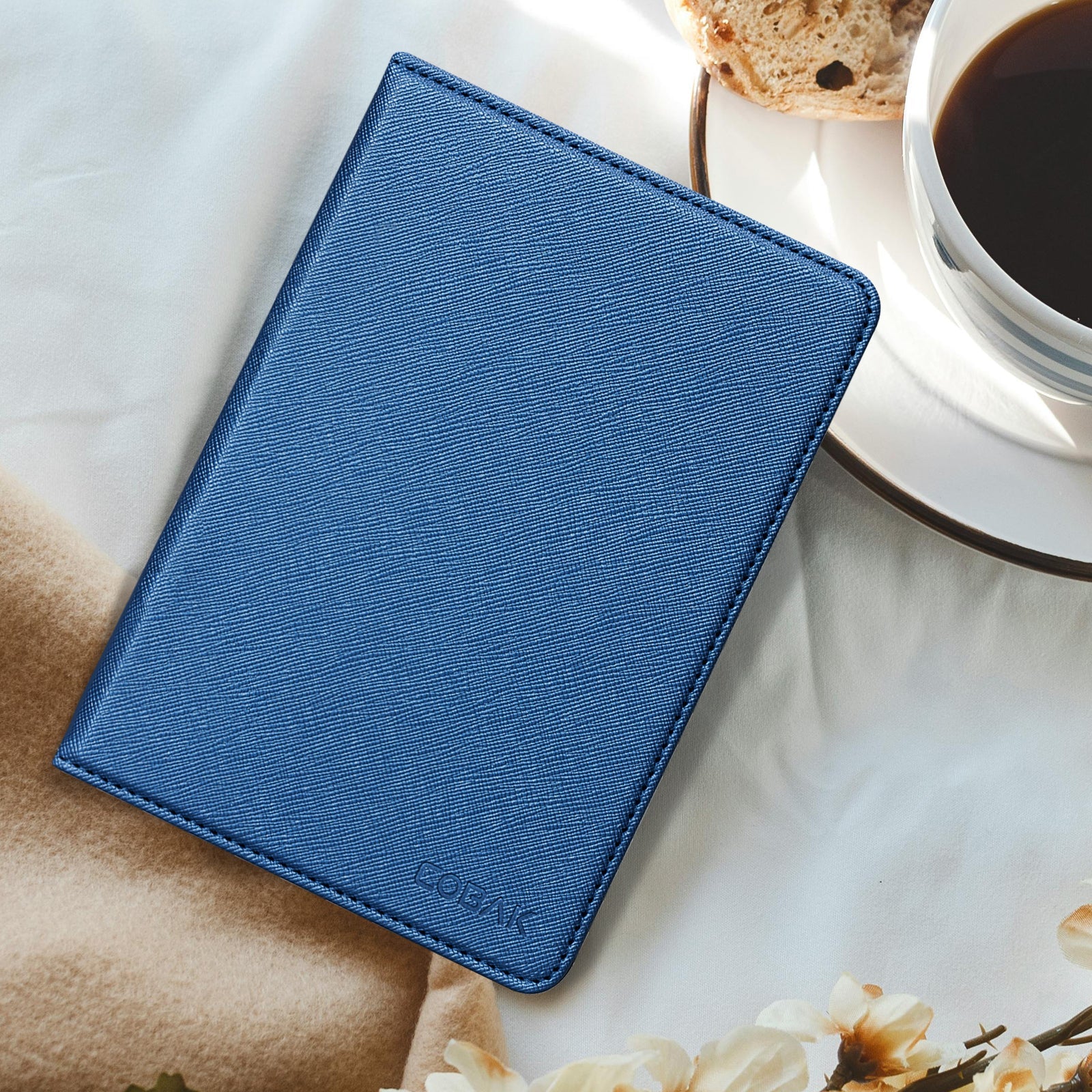 Kindle Basic (2022/2024 6 INCH) Case With Stand#Color_Cross Texture Dark Blue