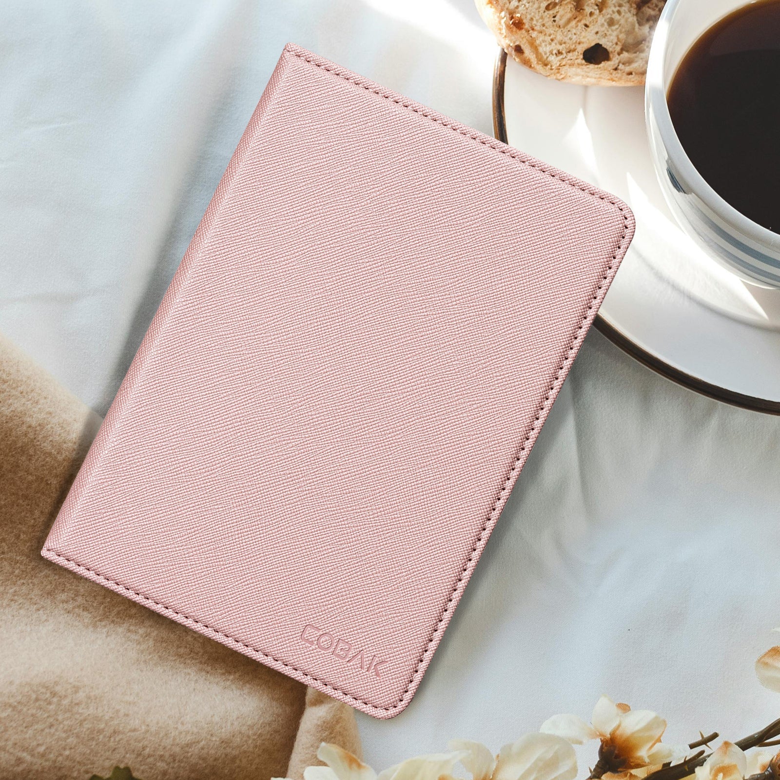 Kindle Basic (2022/2024 6 INCH) Case With Stand#Color_Cross Texture Rose Gold