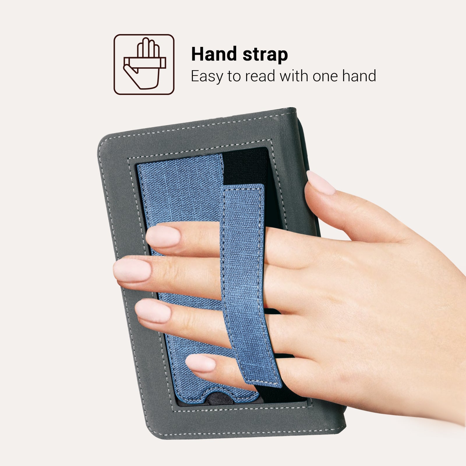 Kindle Basic (2022/2024 6 INCH) Case With Stand#Color_Fabric Blue
