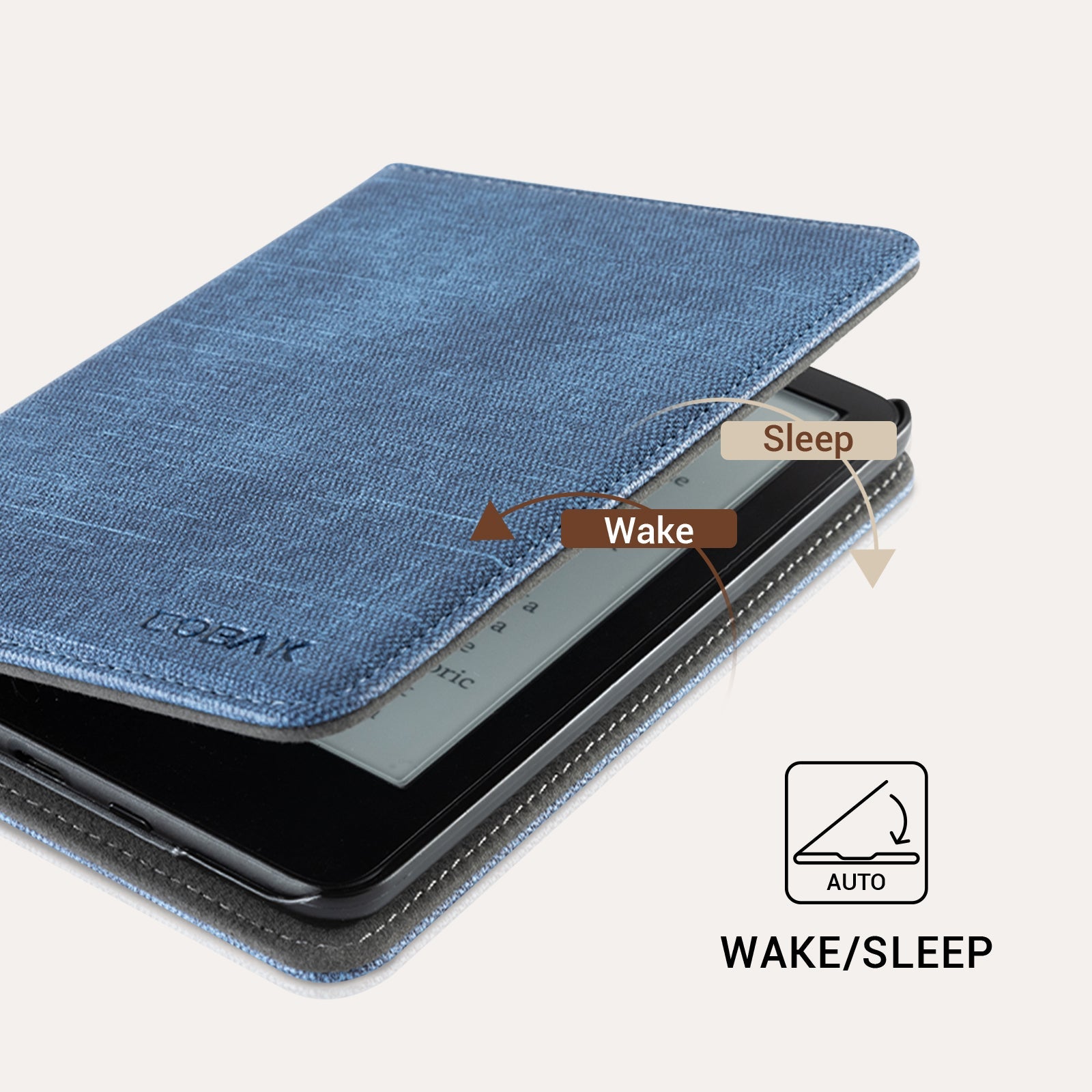 Kindle Basic (2022/2024 6 INCH) Case With Stand#Color_Fabric Blue