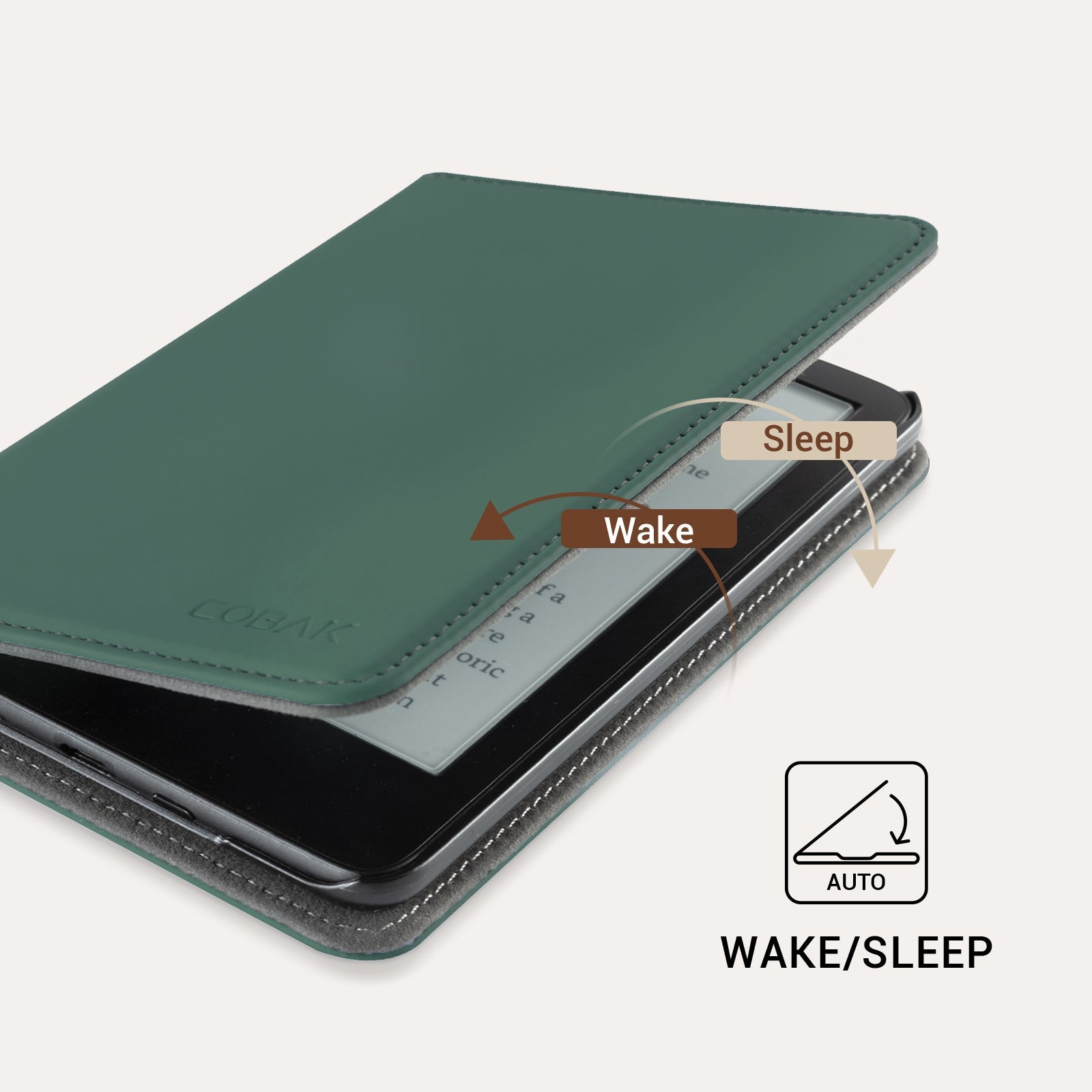 Kindle Basic (2022/2024 6 INCH) Case With Stand#Color_Ink Green