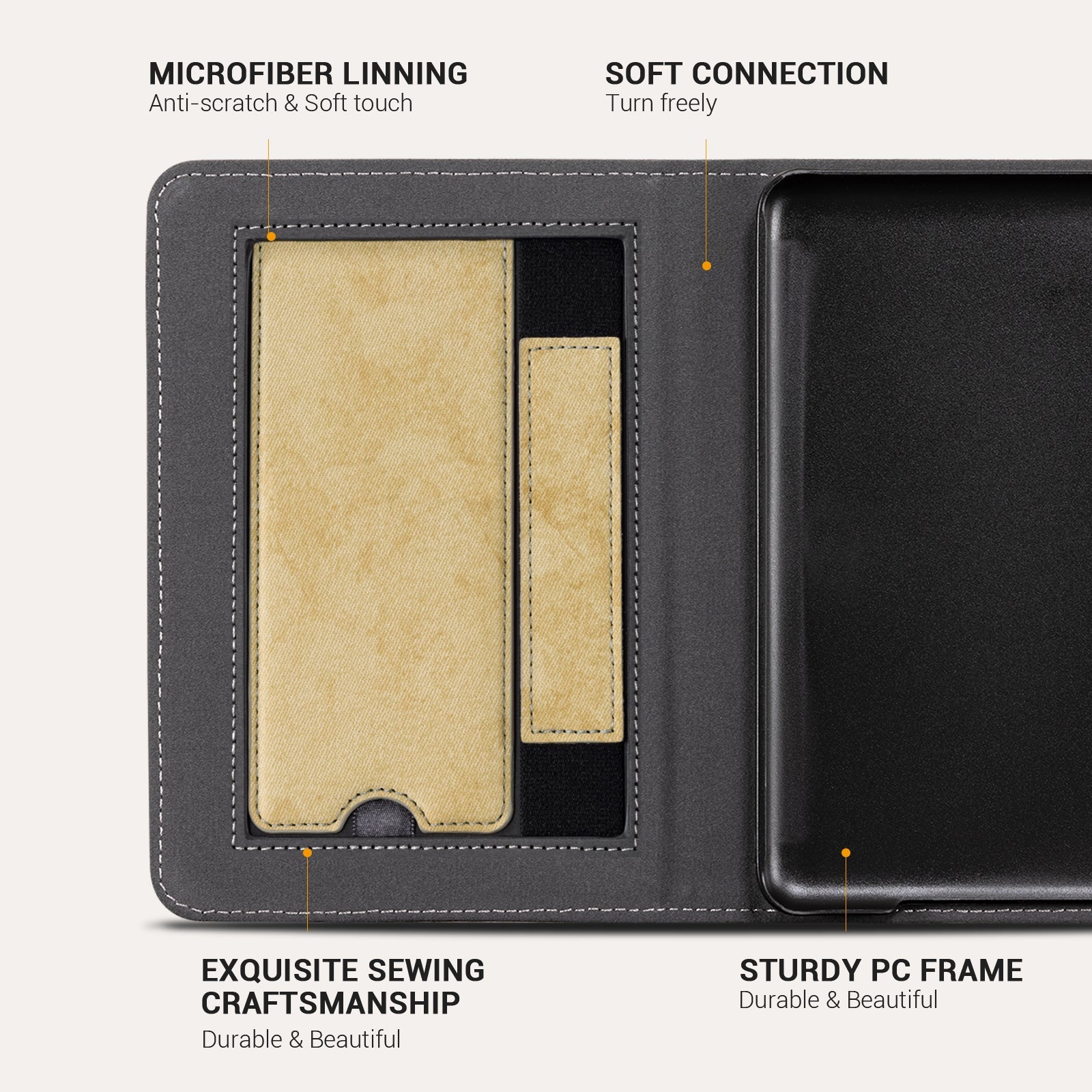Kindle Basic (2022/2024 6 INCH) Case With Stand#Color_Linen