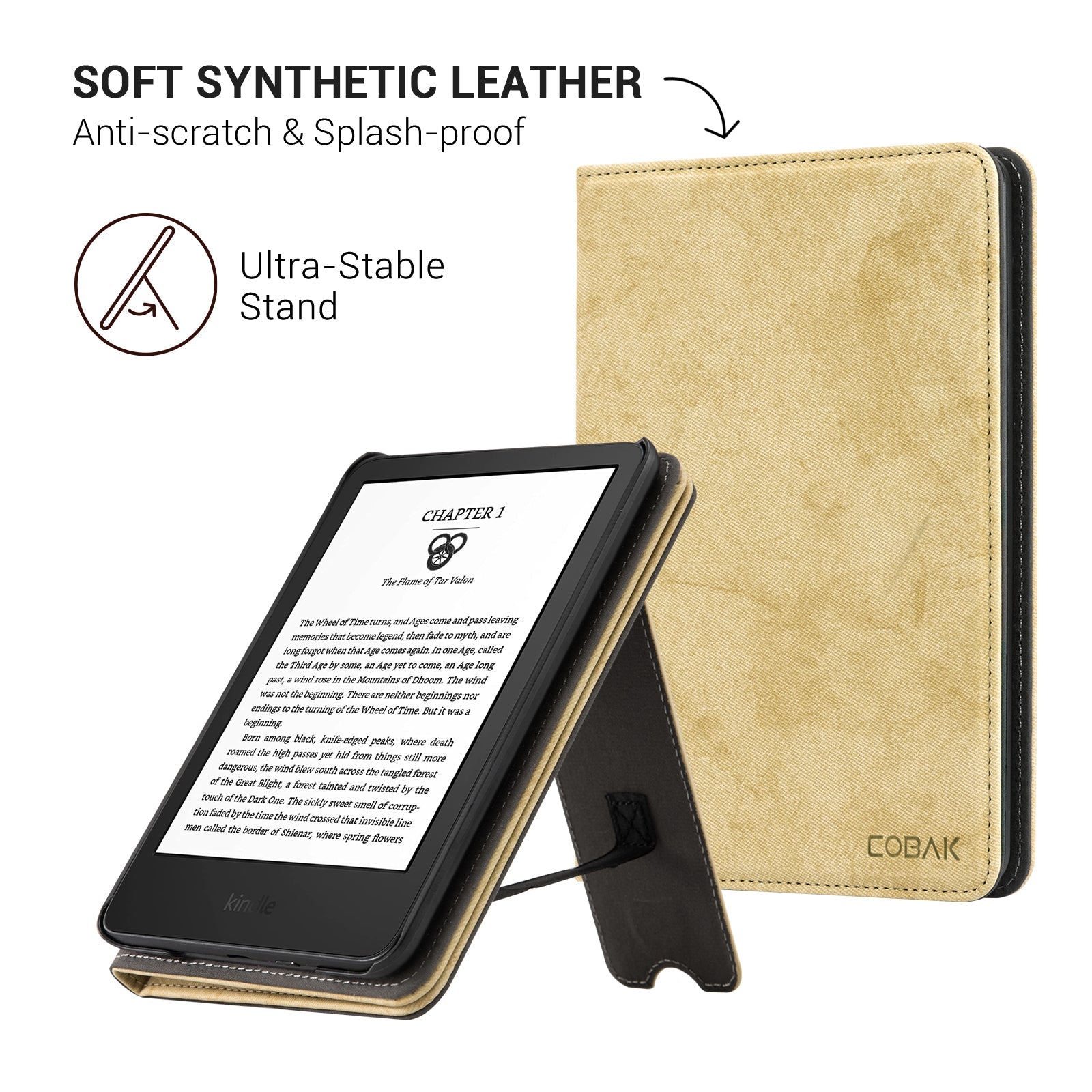 Kindle Basic (2022/2024 6 INCH) Case With Stand#Color_Linen