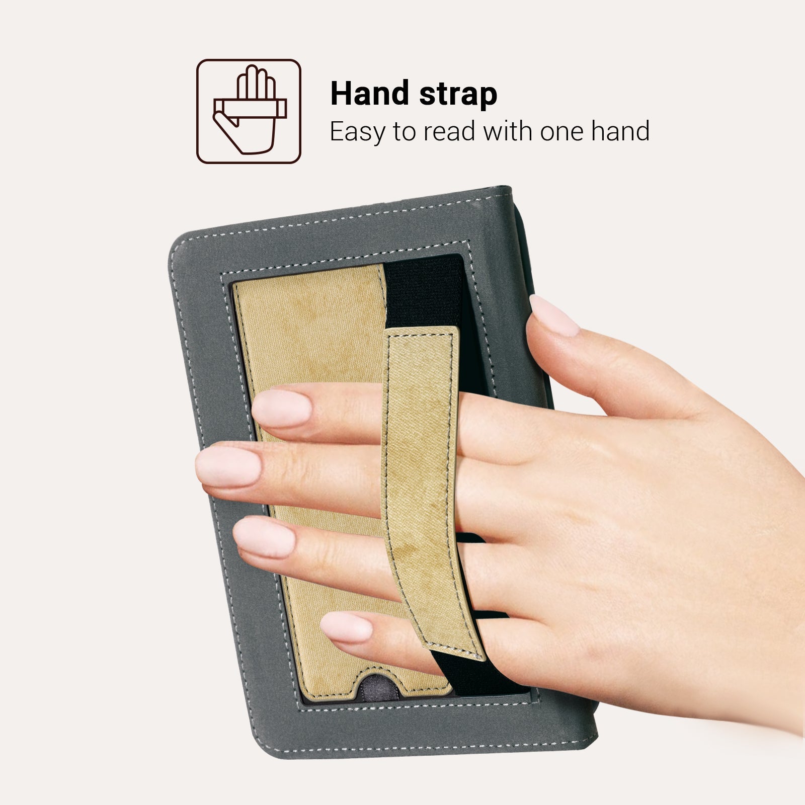 Kindle Basic (2022/2024 6 INCH) Case With Stand#Color_Linen