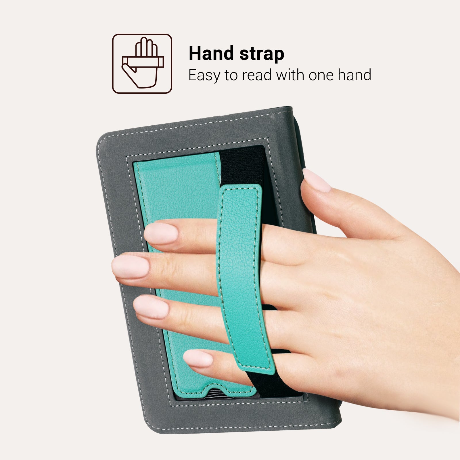 Kindle Basic (2022/2024 6 INCH) Case With Stand#Color_Lychee Texture Green