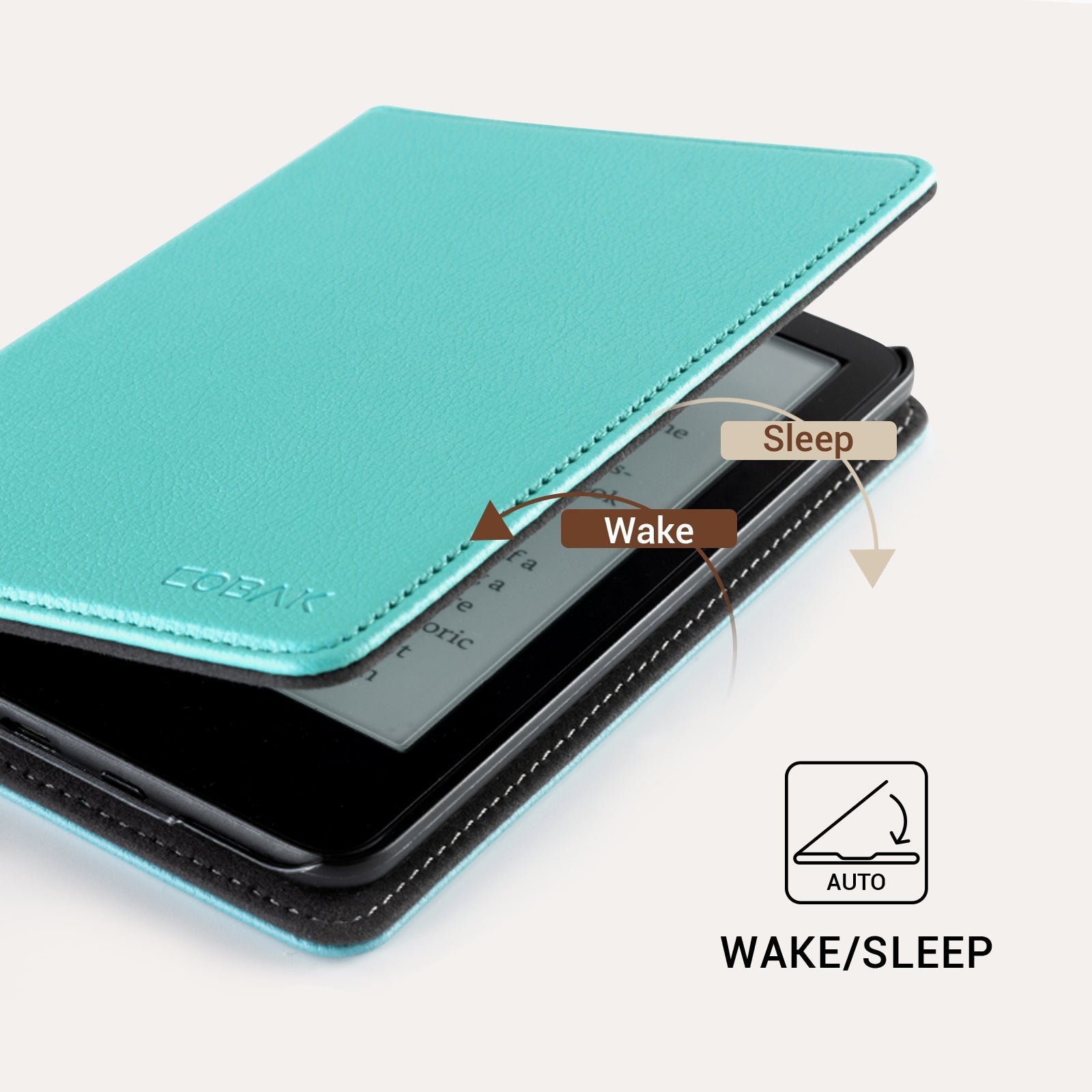Kindle Basic (2022/2024 6 INCH) Case With Stand#Color_Lychee Texture Green