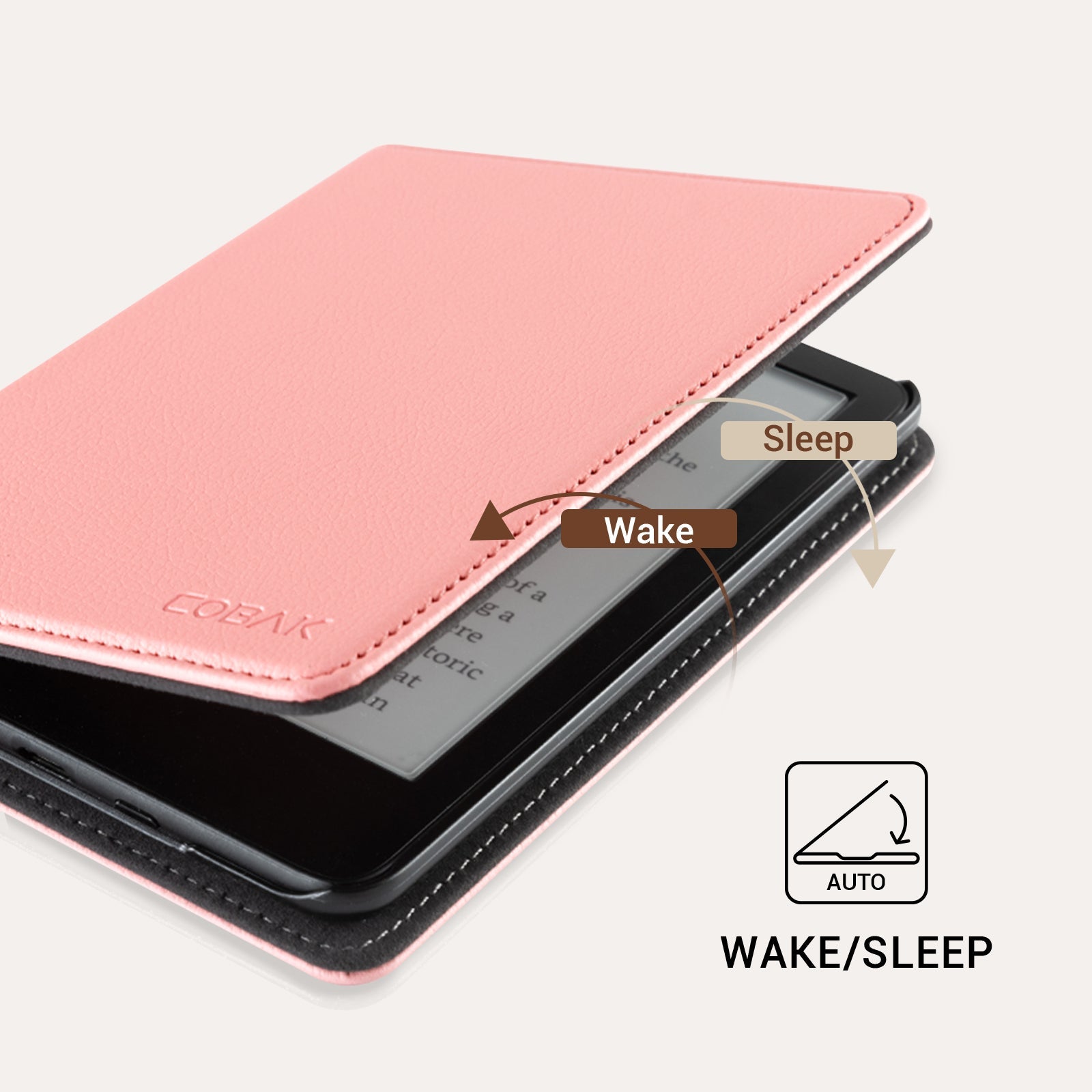 Kindle Basic (2022/2024 6 INCH) Case With Stand#Color_Lychee Texture Pink