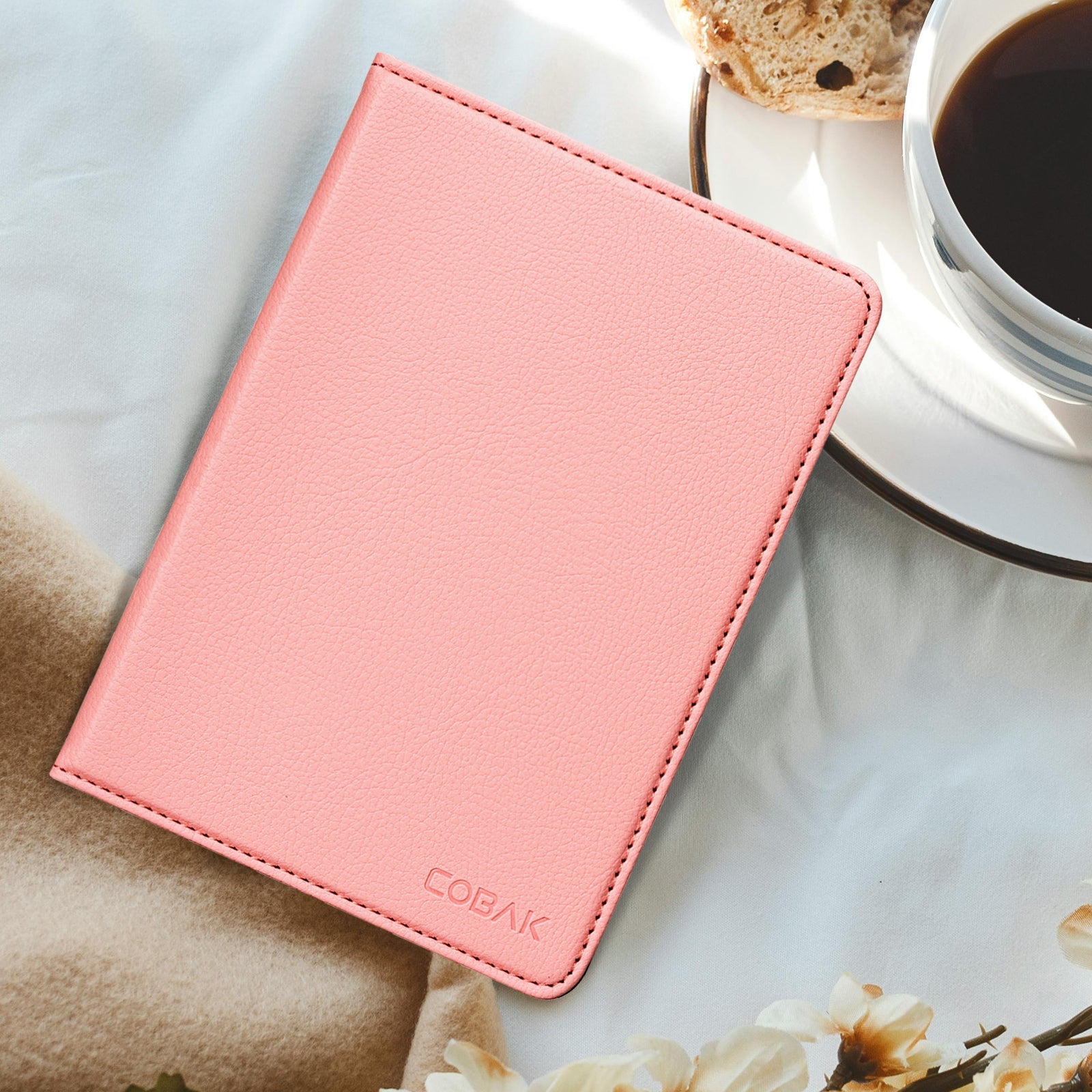 Kindle Basic (2022/2024 6 INCH) Case With Stand#Color_Lychee Texture Pink