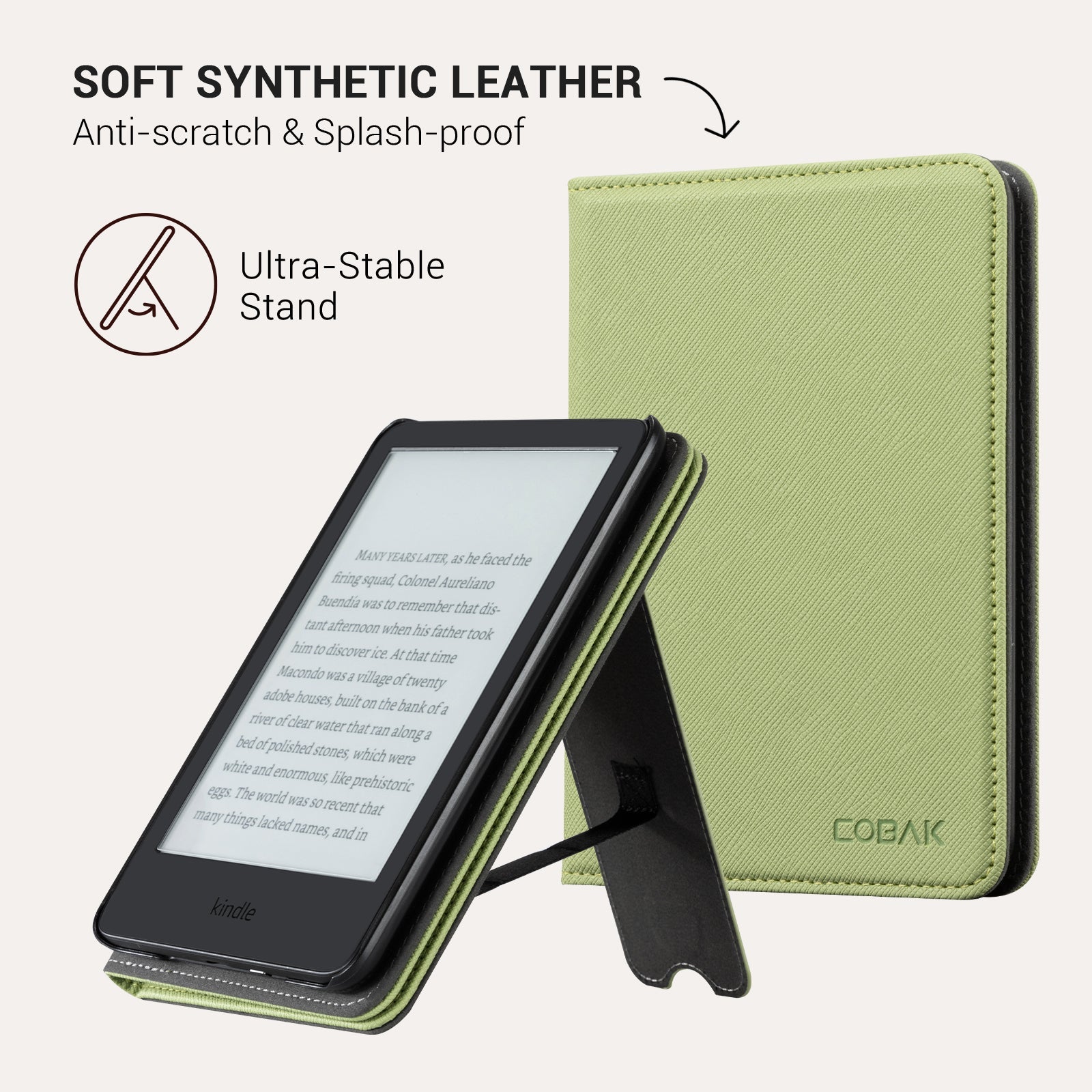 Kindle Basic (2022/2024 6 INCH) Case With Stand#Color_Matcha
