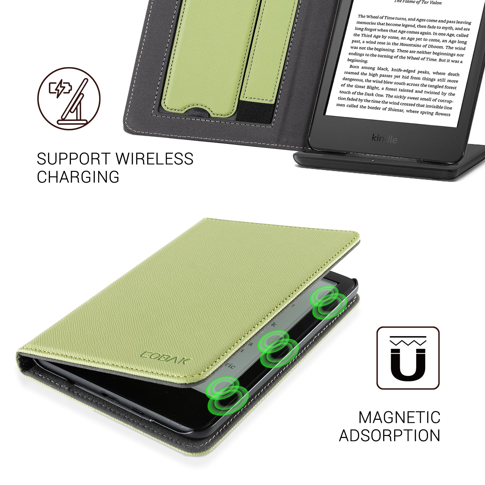 Kindle Basic (2022/2024 6 INCH) Case With Stand#Color_Matcha