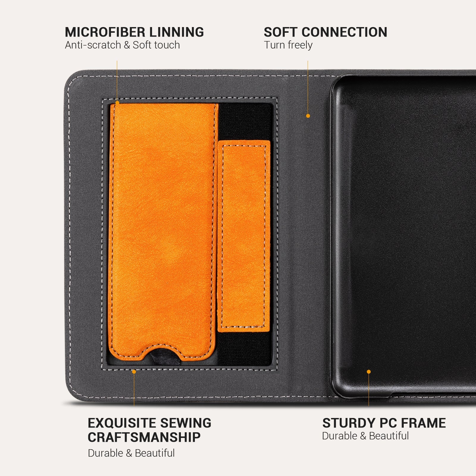 Kindle Basic (2022/2024 6 INCH) Case With Stand#Color_Orange