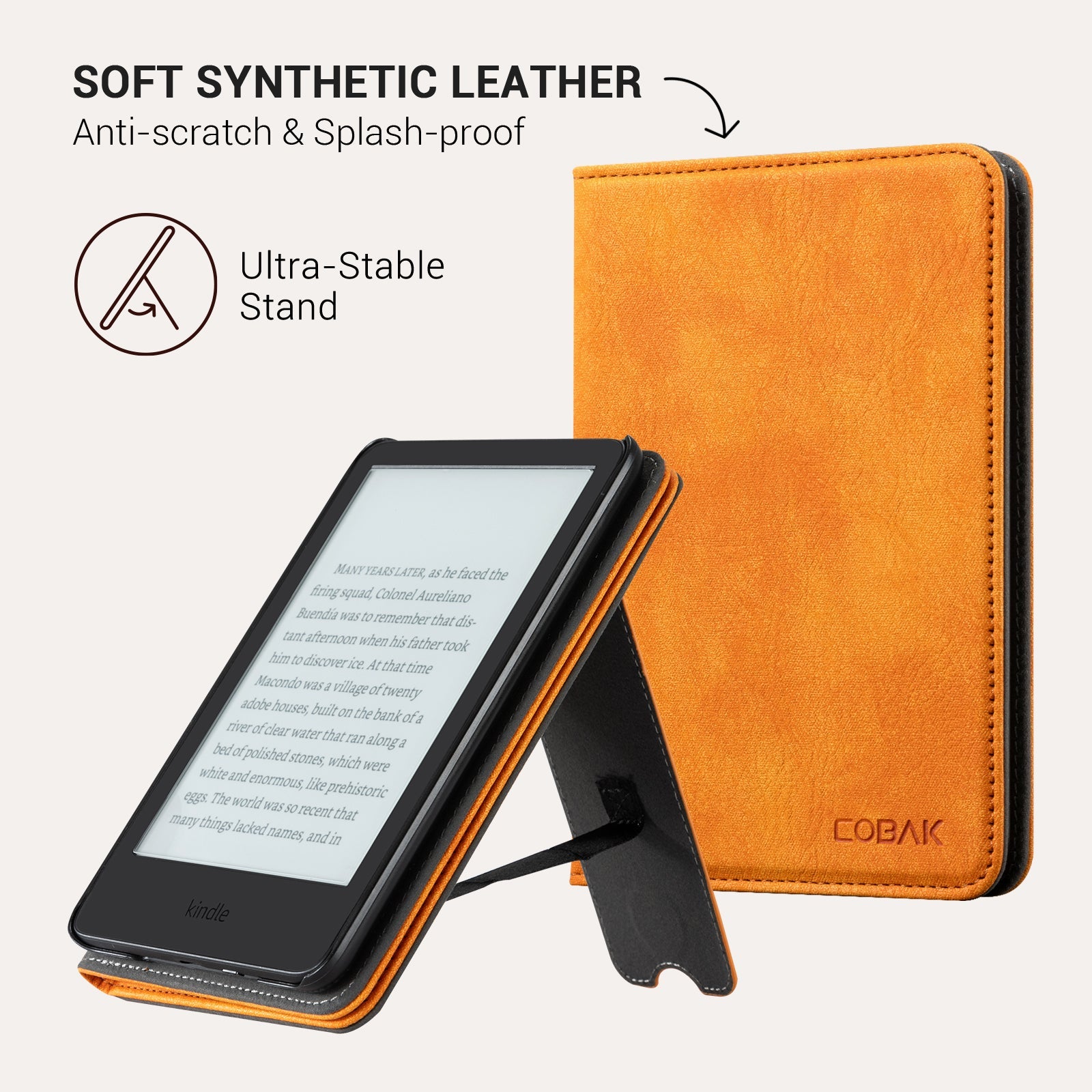 Kindle Basic (2022/2024 6 INCH) Case With Stand#Color_Orange