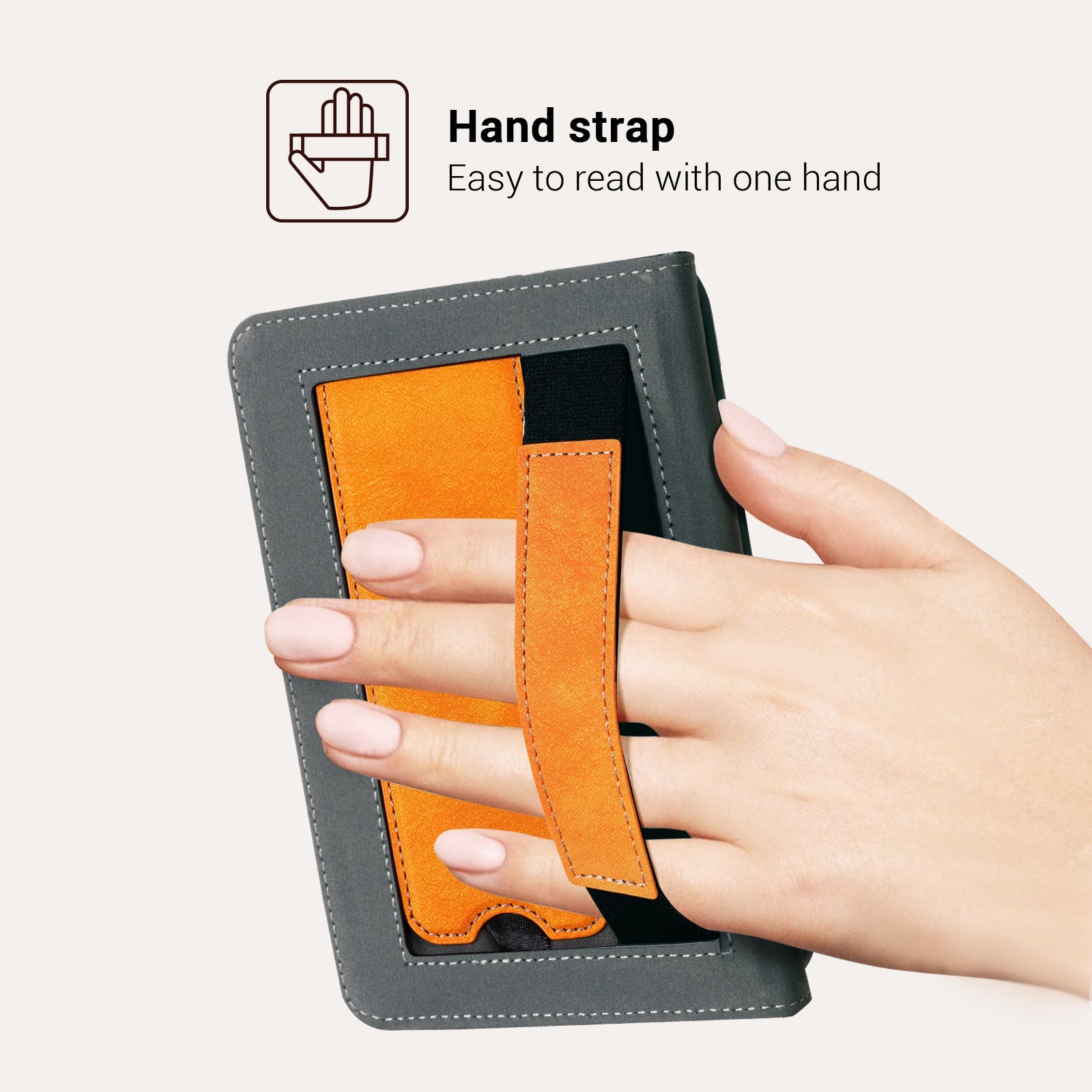 Kindle Basic (2022/2024 6 INCH) Case With Stand#Color_Orange