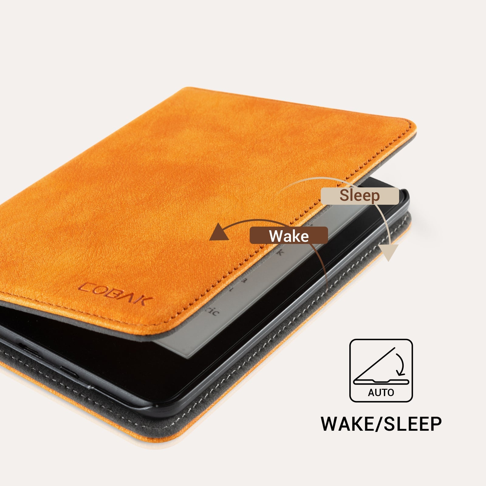 Kindle Basic (2022/2024 6 INCH) Case With Stand#Color_Orange