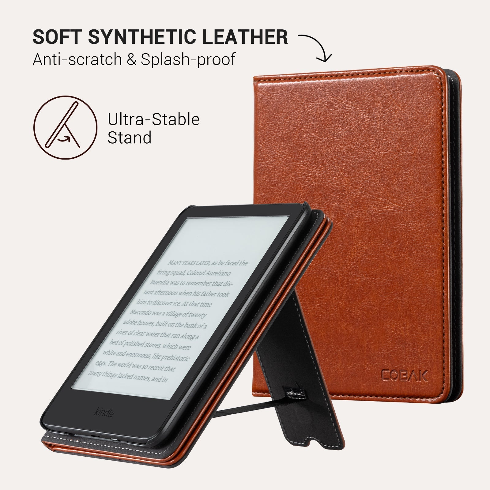 Kindle Basic (2022/2024 6 INCH) Case With Stand#Color_R64 Brown