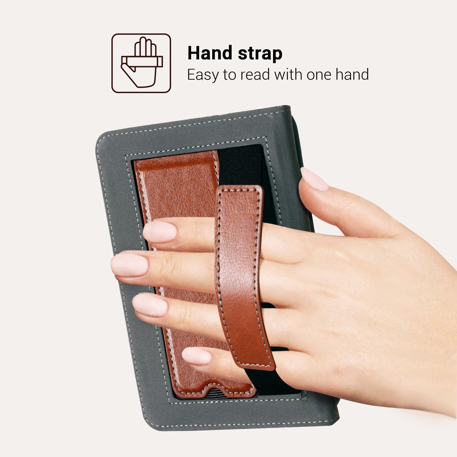 Kindle Basic (2022/2024 6 INCH) Case With Stand#Color_R64 Brown