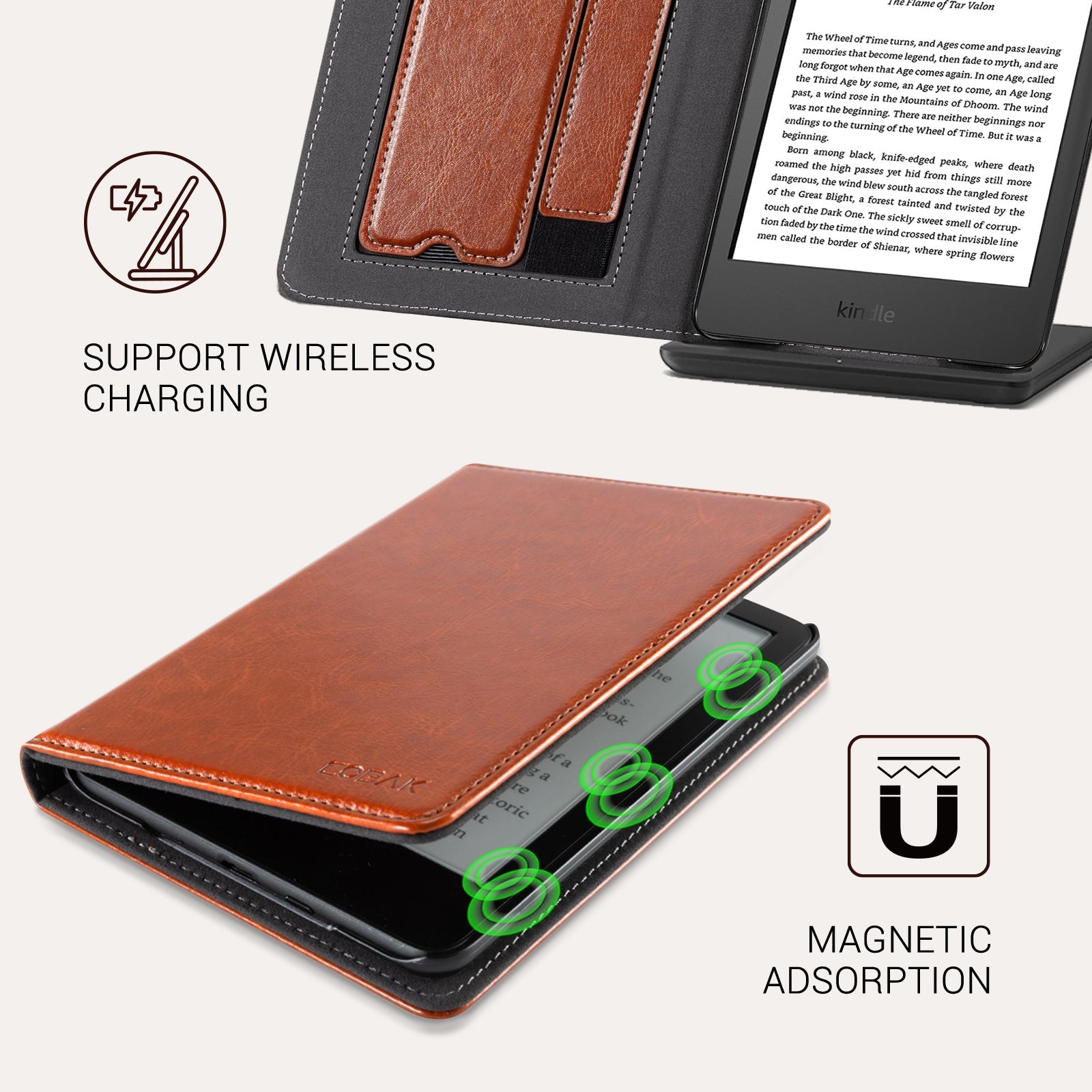 Kindle Basic (2022/2024 6 INCH) Case With Stand#Color_R64 Brown