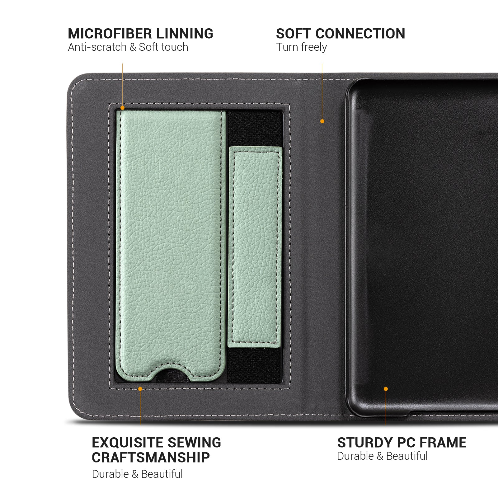 Kindle Basic (2022/2024 6 INCH) Case With Stand#Color_Sage Green