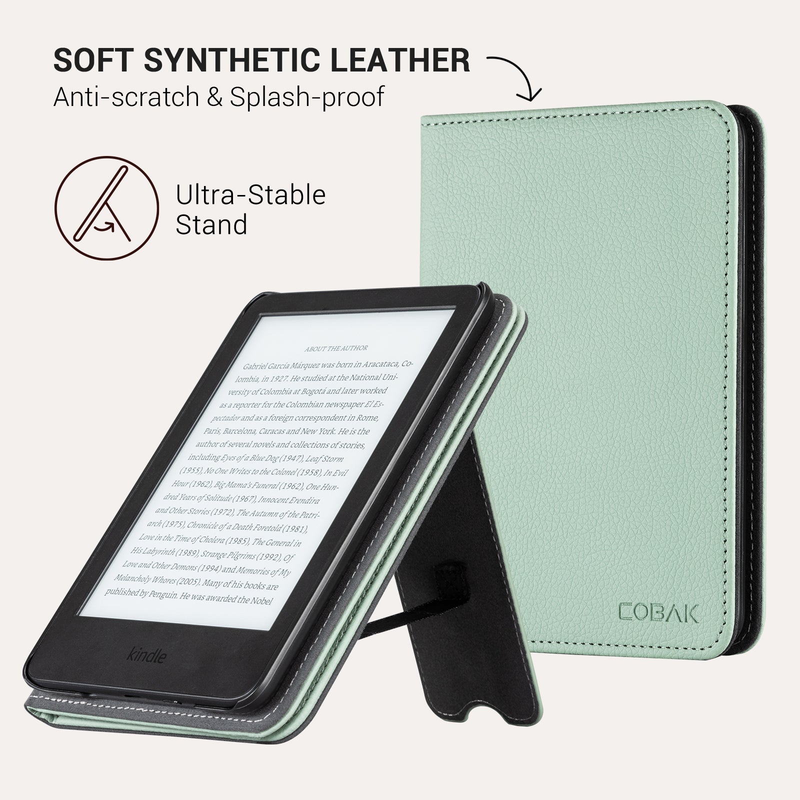 Kindle Basic (2022/2024 6 INCH) Case With Stand#Color_Sage Green