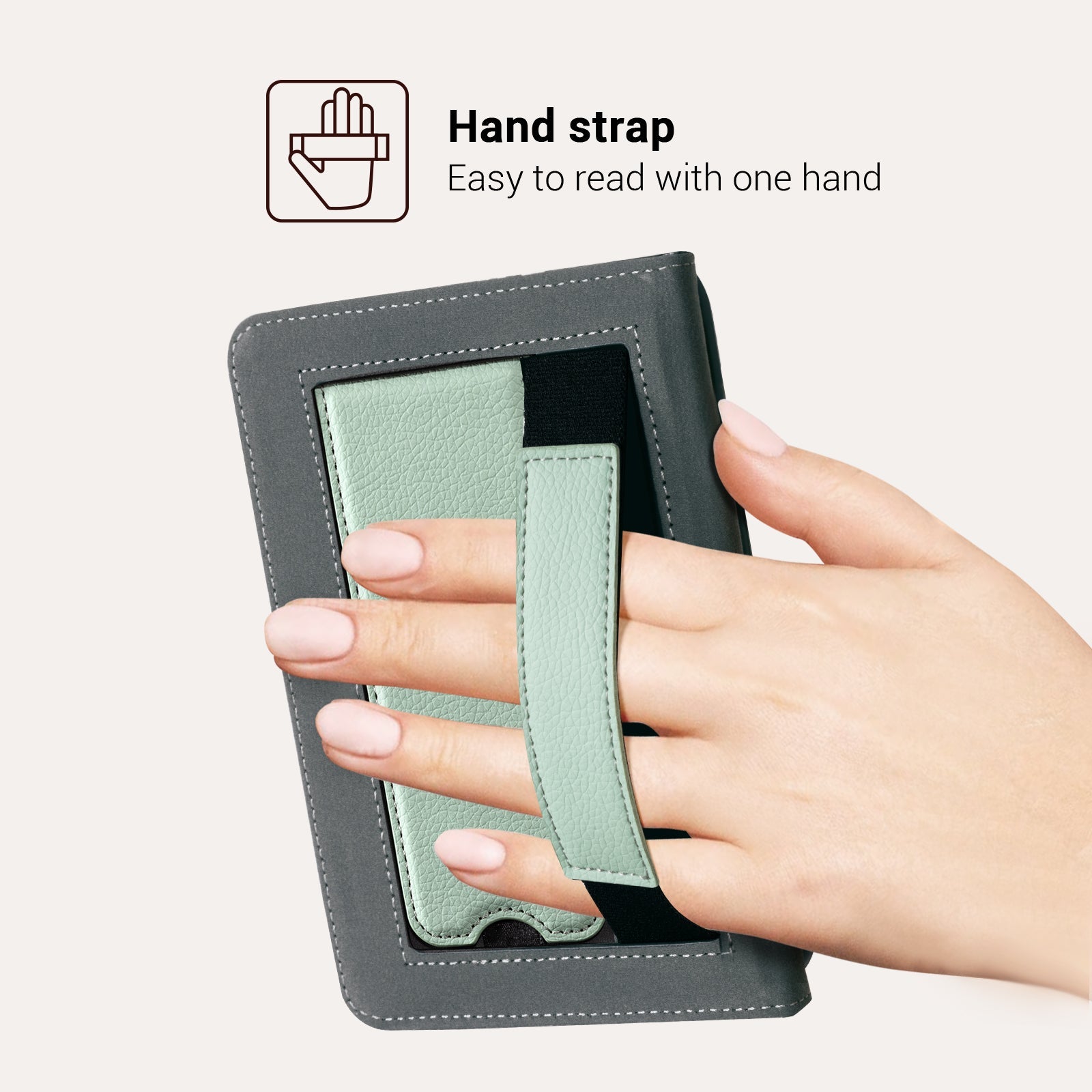Kindle Basic (2022/2024 6 INCH) Case With Stand#Color_Sage Green