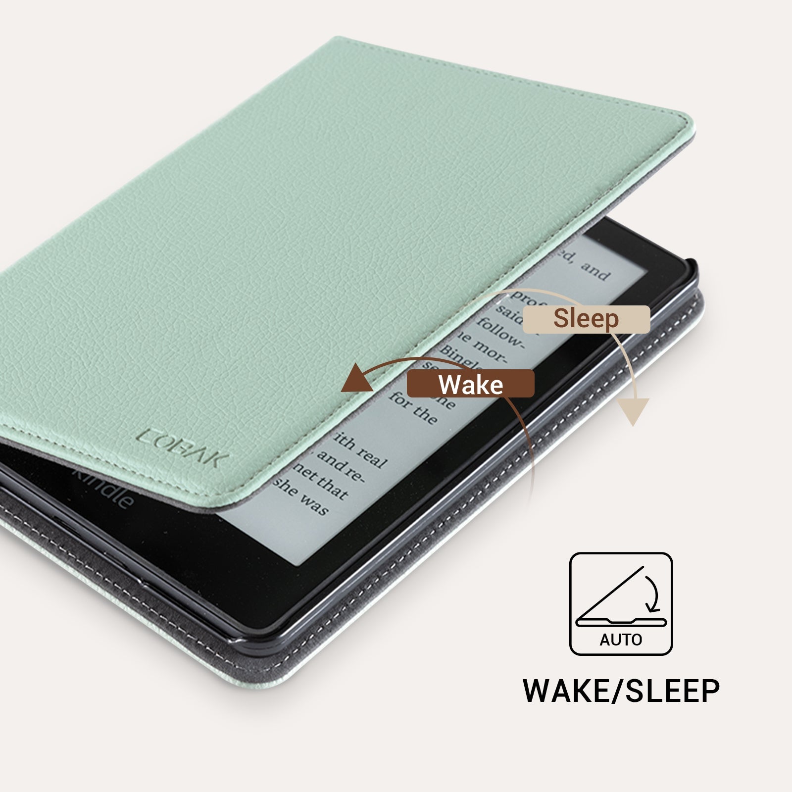 Kindle Basic (2022/2024 6 INCH) Case With Stand#Color_Sage Green