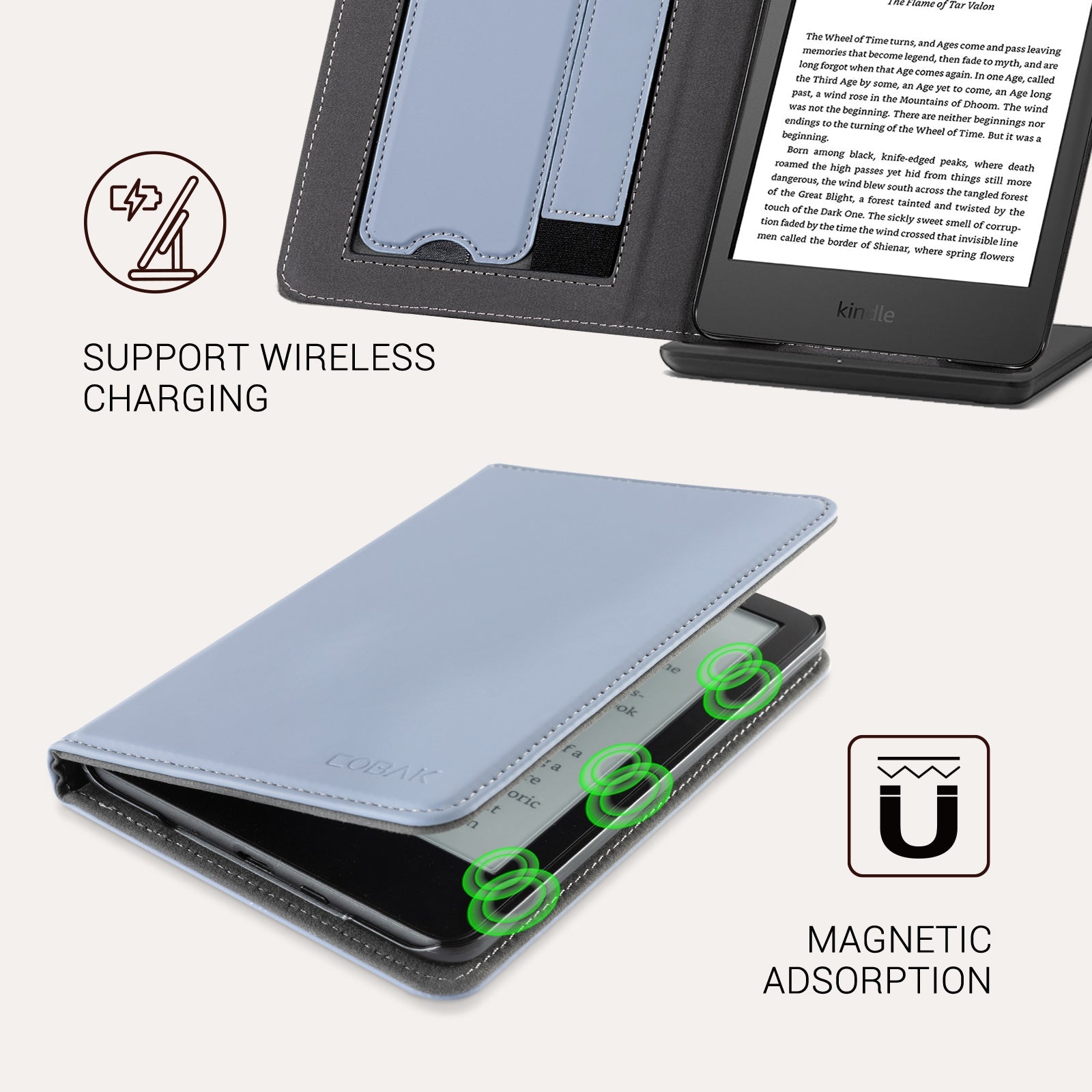 Kindle Basic (2022/2024 6 INCH) Case With Stand#Color_Skin Like Purple