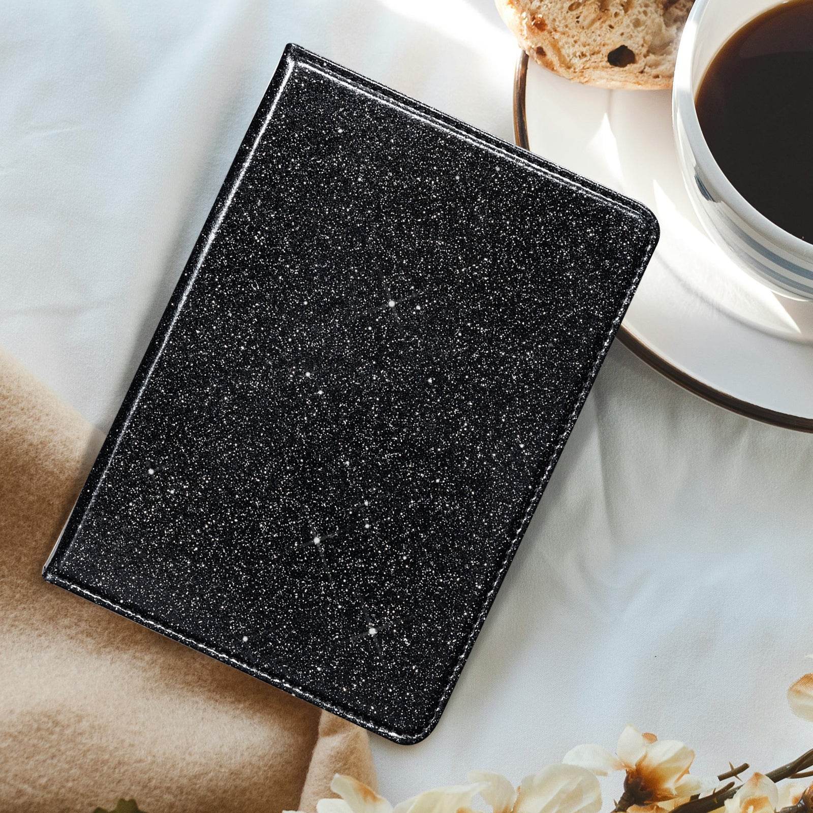 Senyu Black Glitter Kindle Basic 6 Inch Case With Stand