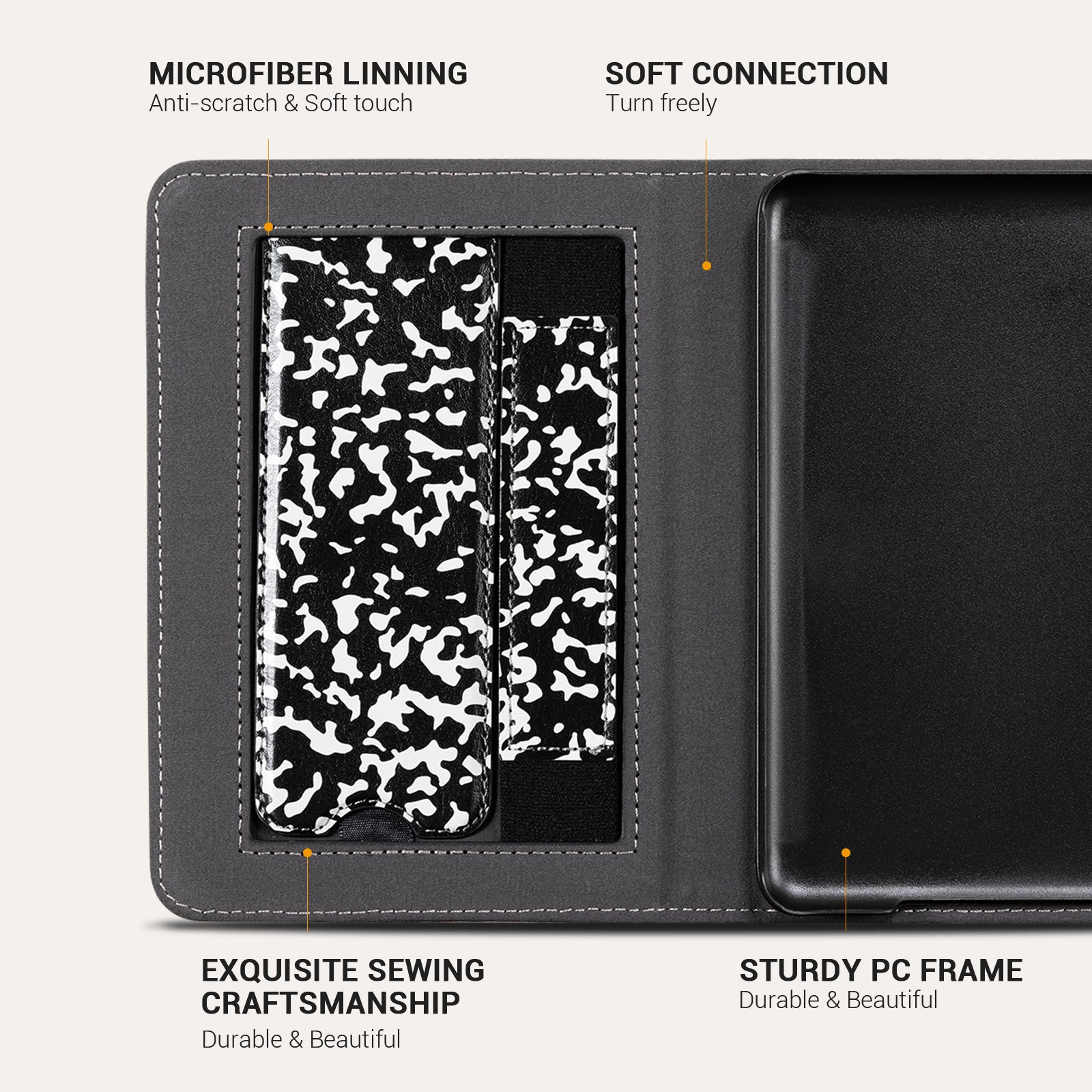 Kindle Basic (2022/2024 6 INCH) Stand Case-Multiple Prints#Color_Black Notes