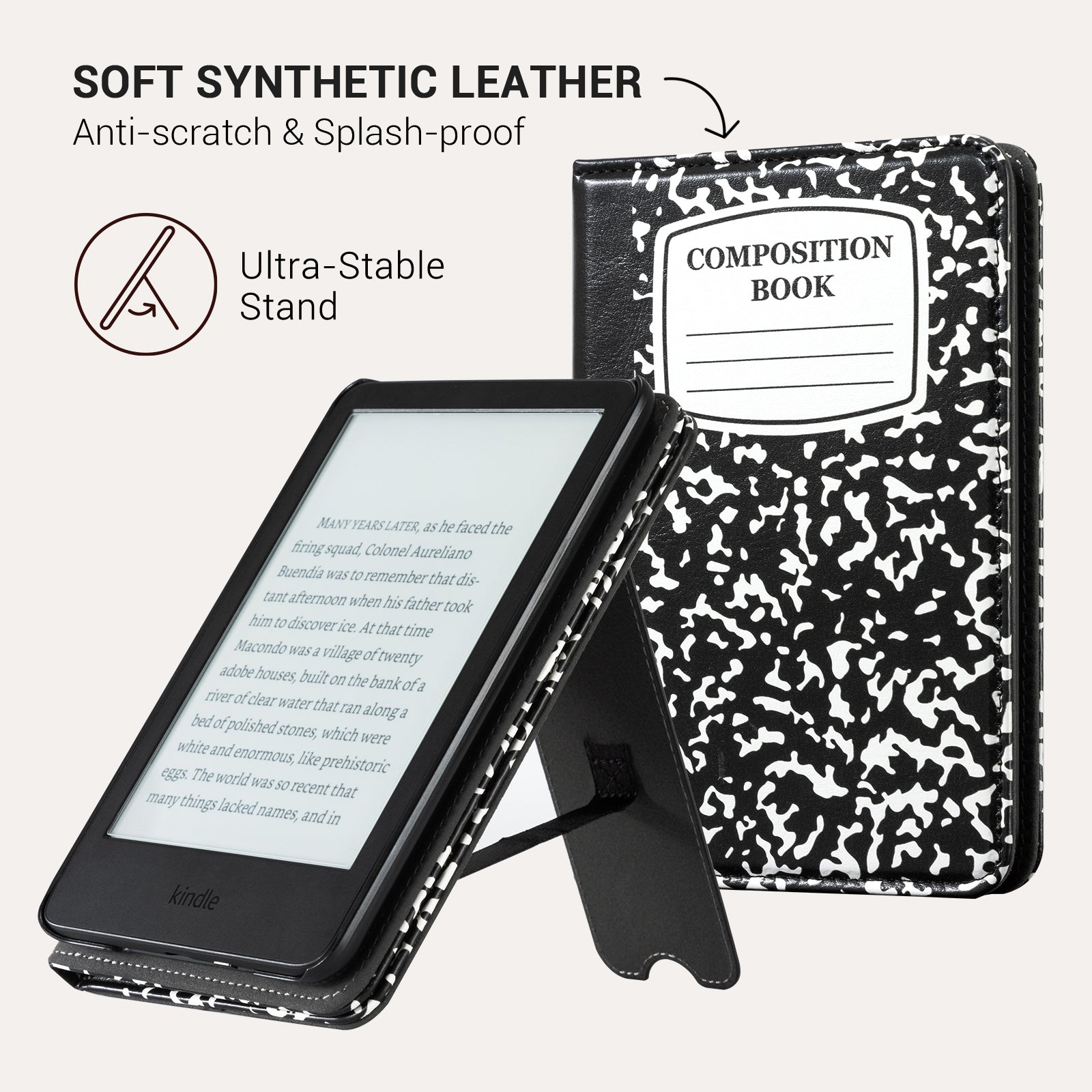 Classics Black Notes Kindle Basic 6 Inch Case With Stand