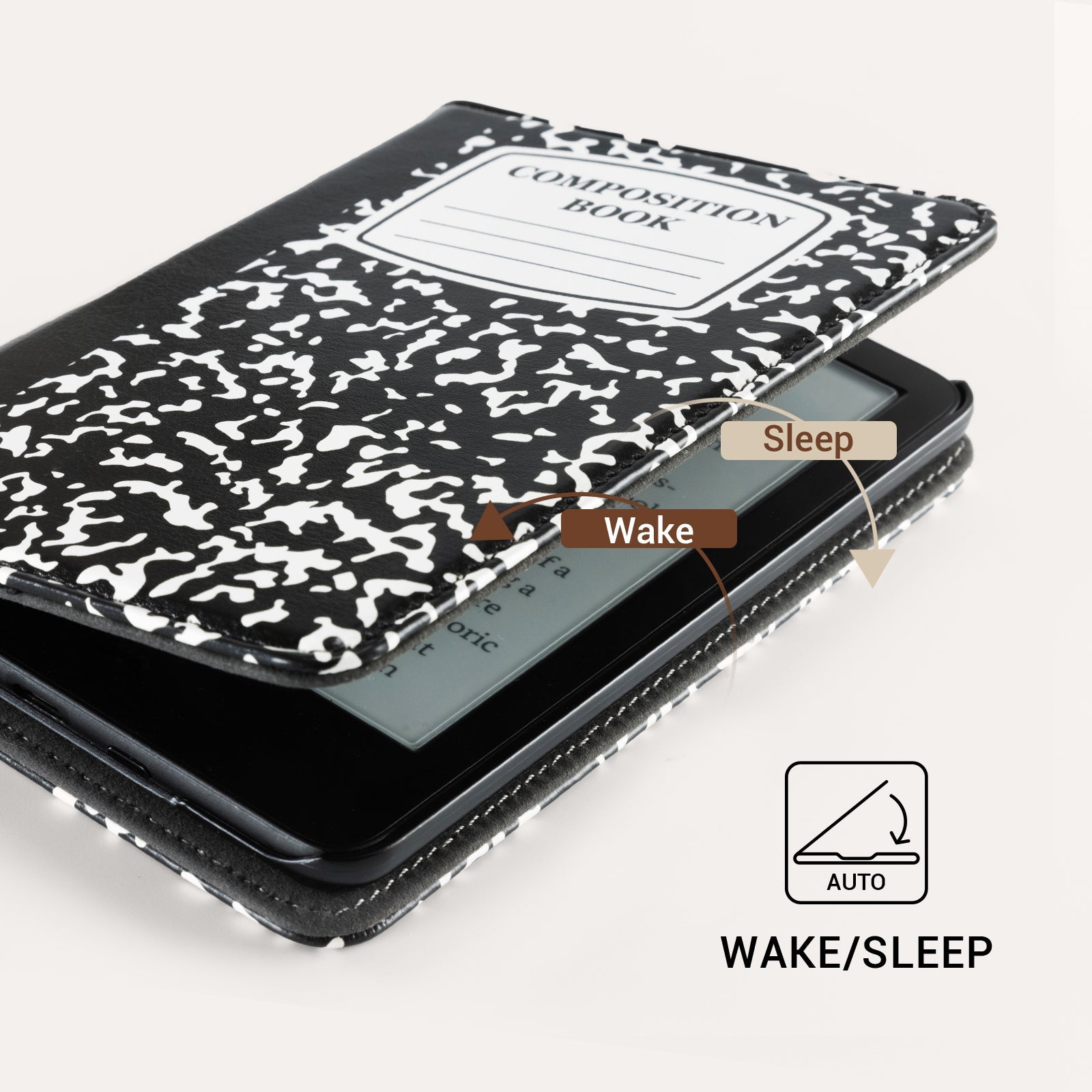 Classics Black Notes Kindle Basic 6 Inch Case With Stand