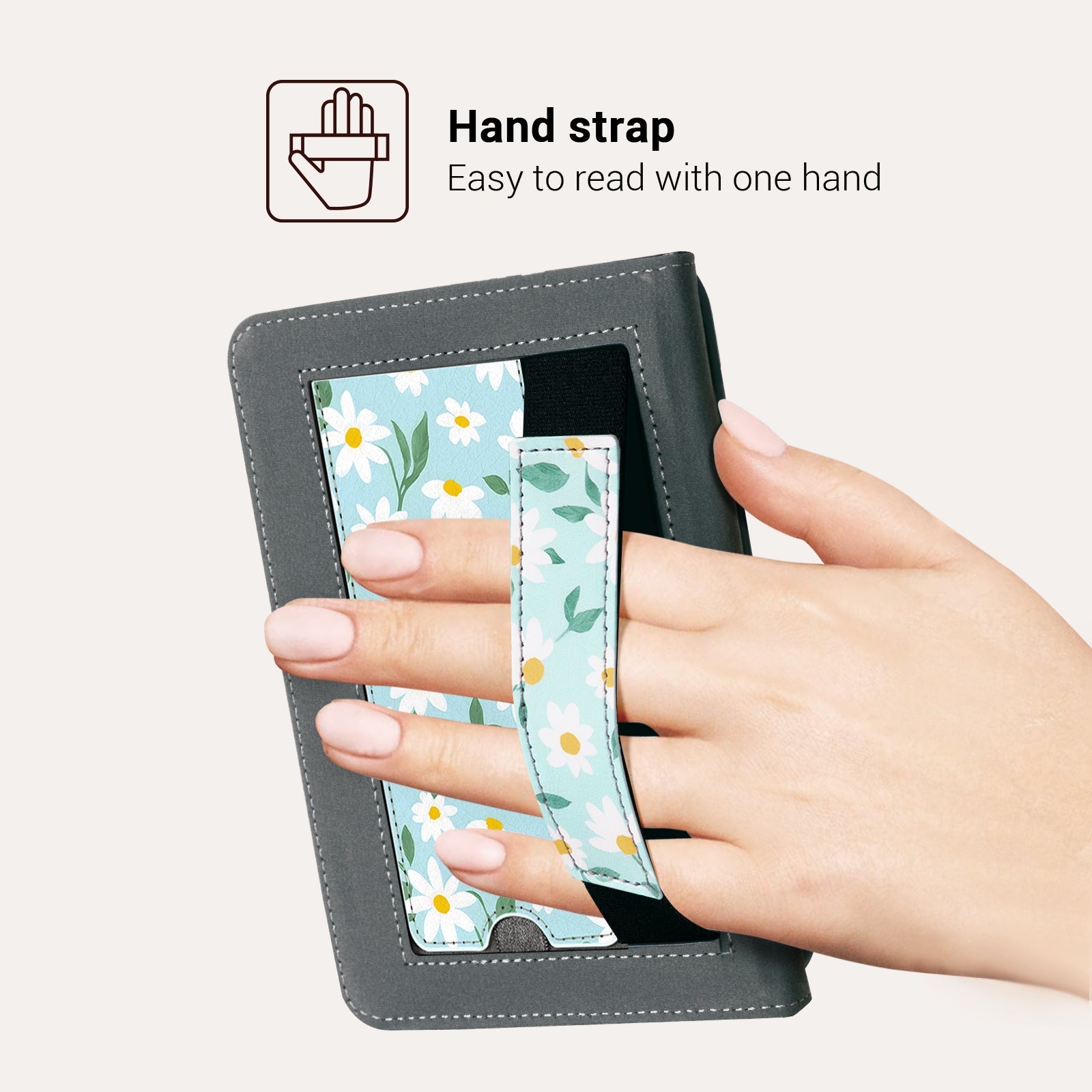 Eden Blue Dasiy Kindle Basic 6 Inch Case With Stand