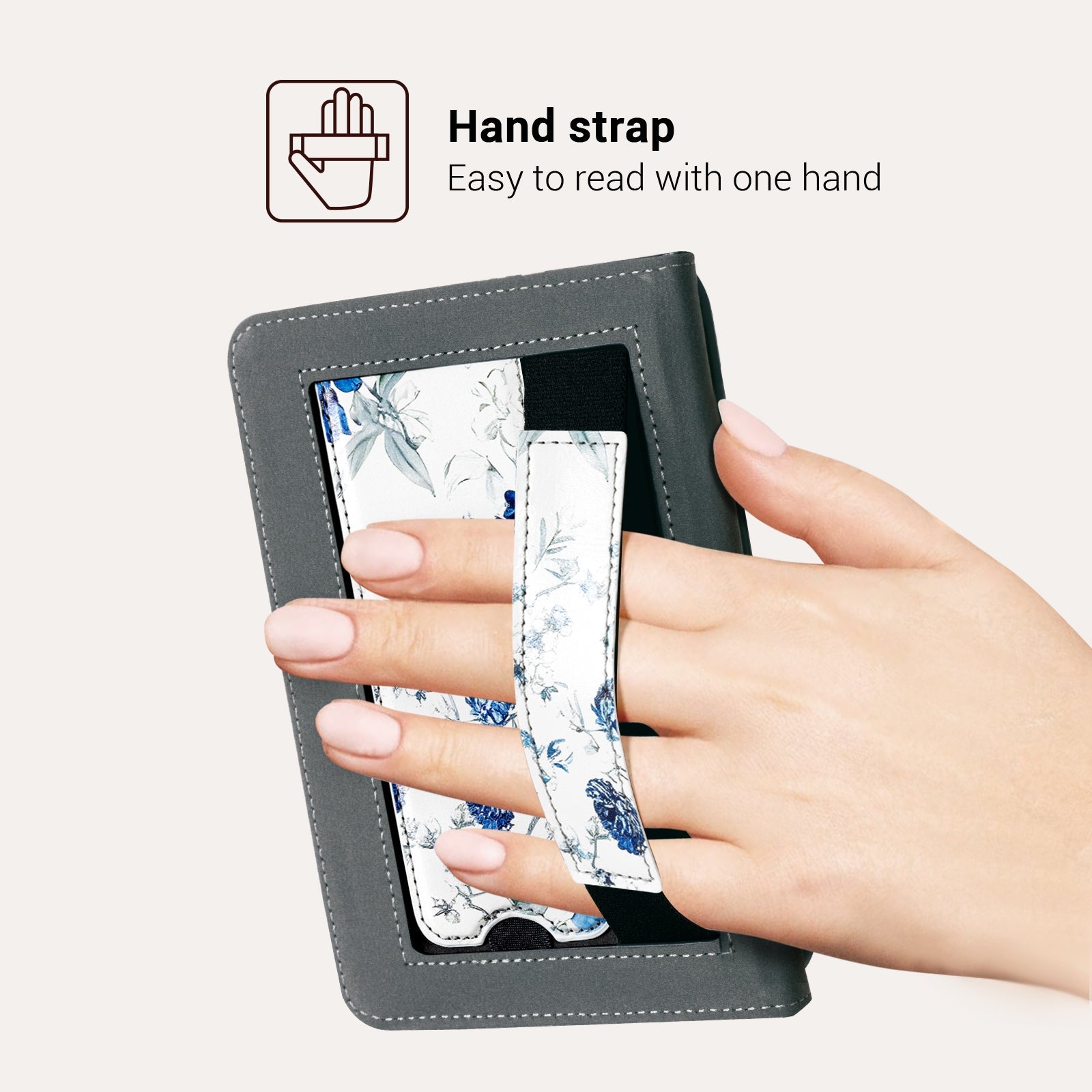 Eden Blue Floral Kindle Basic 6 Inch Case With Stand