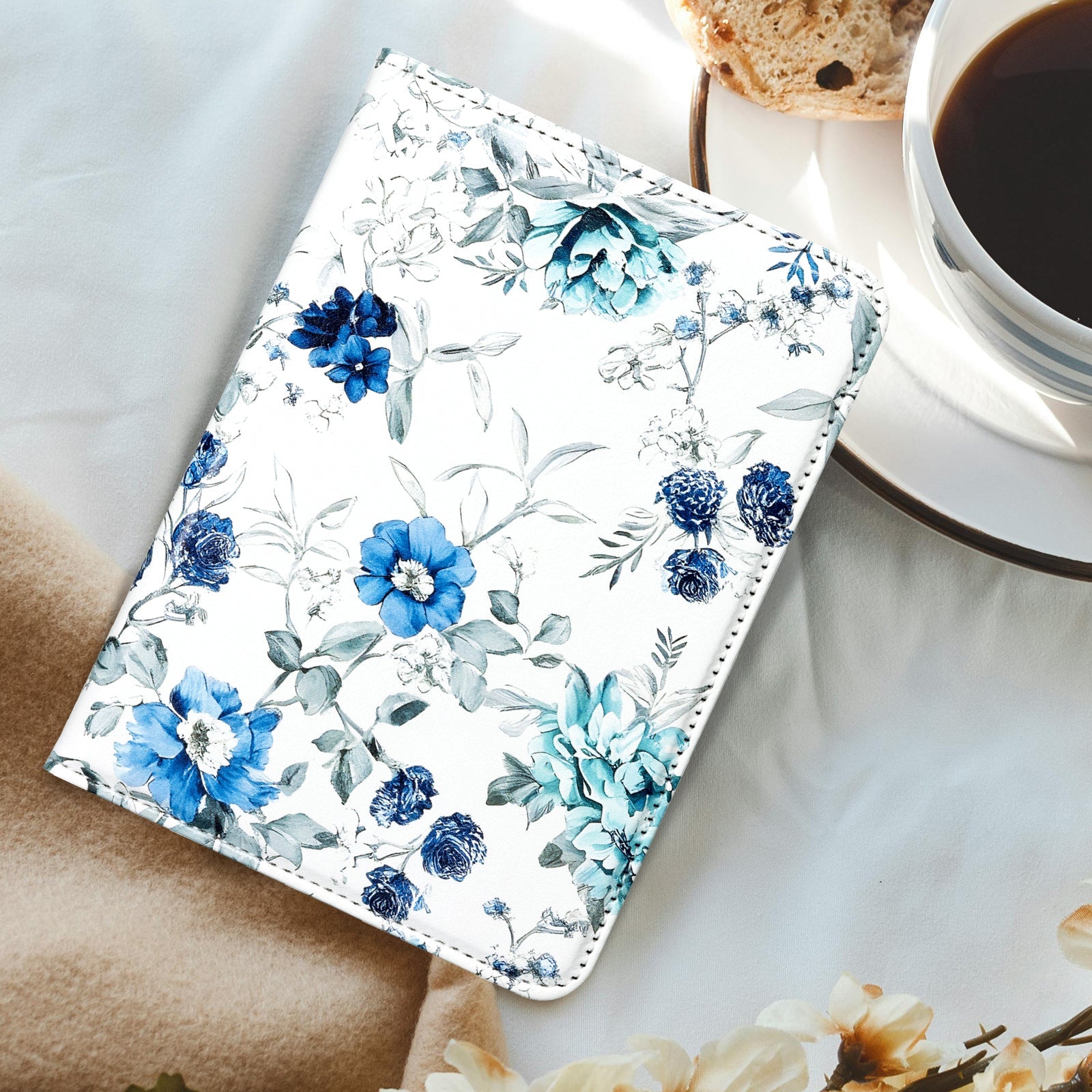 Eden Blue Floral Kindle Basic 6 Inch Case With Stand