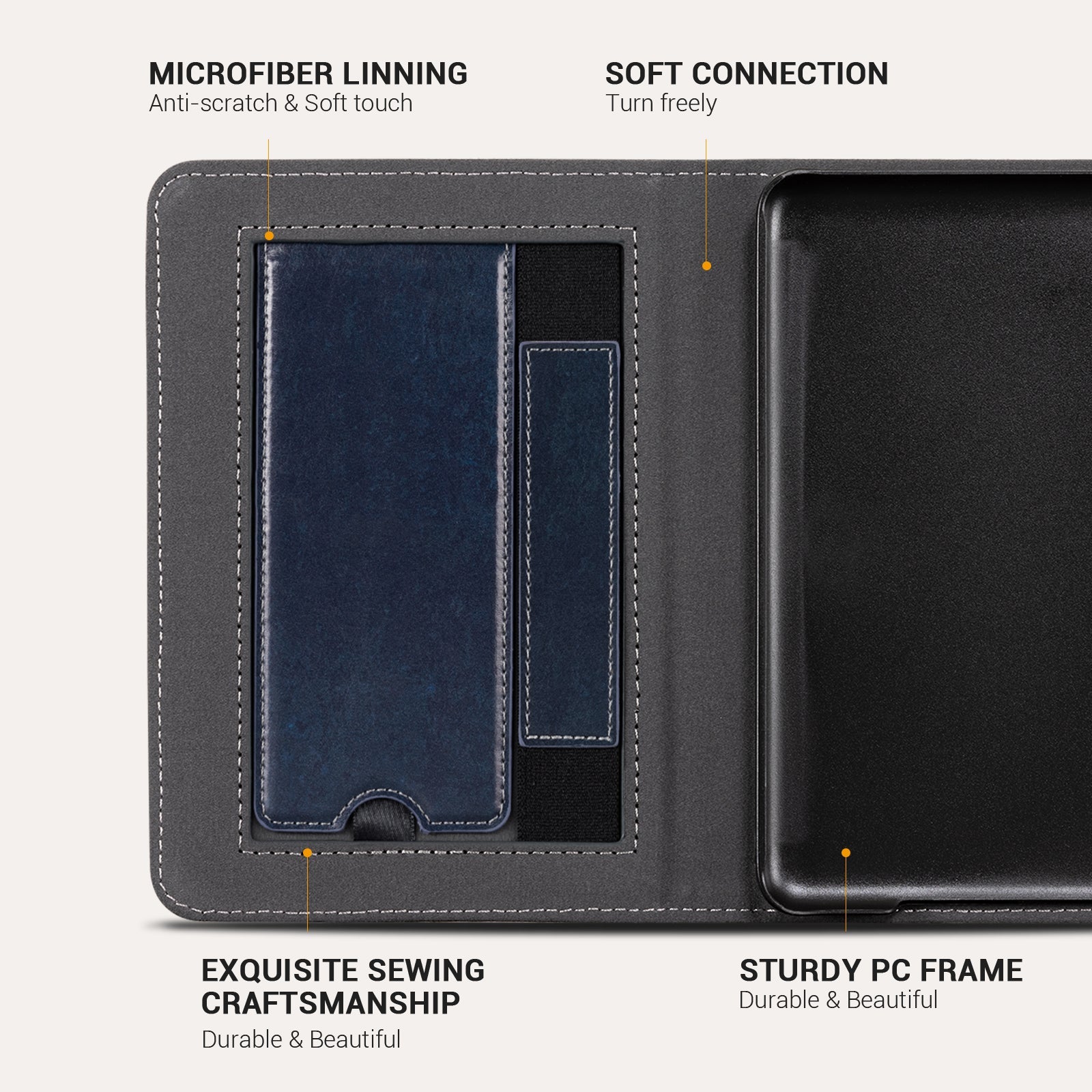 Classics Dark Blue Notes Kindle Basic 6 Inch Case With Stand
