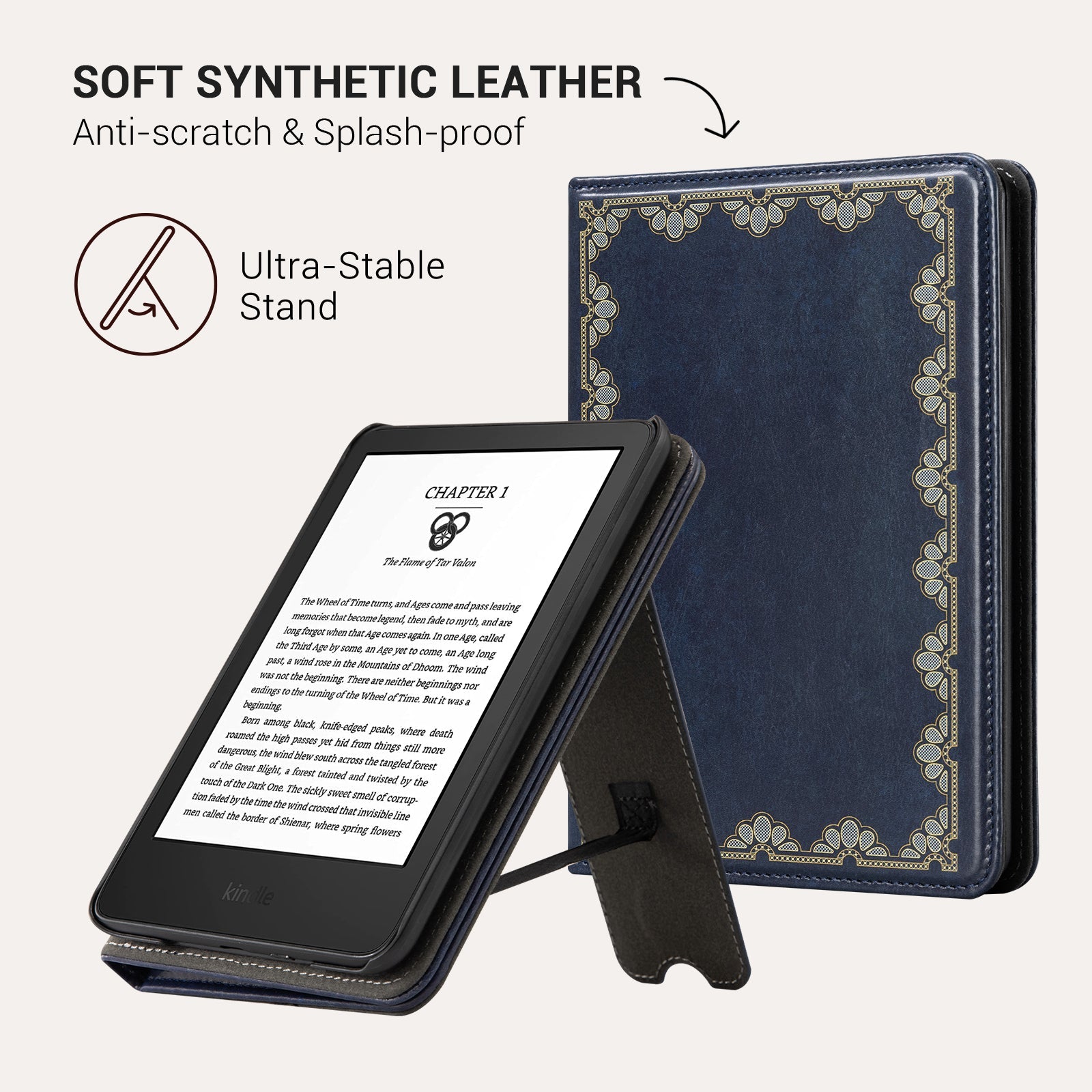 Classics Dark Blue Notes Kindle Basic 6 Inch Case With Stand