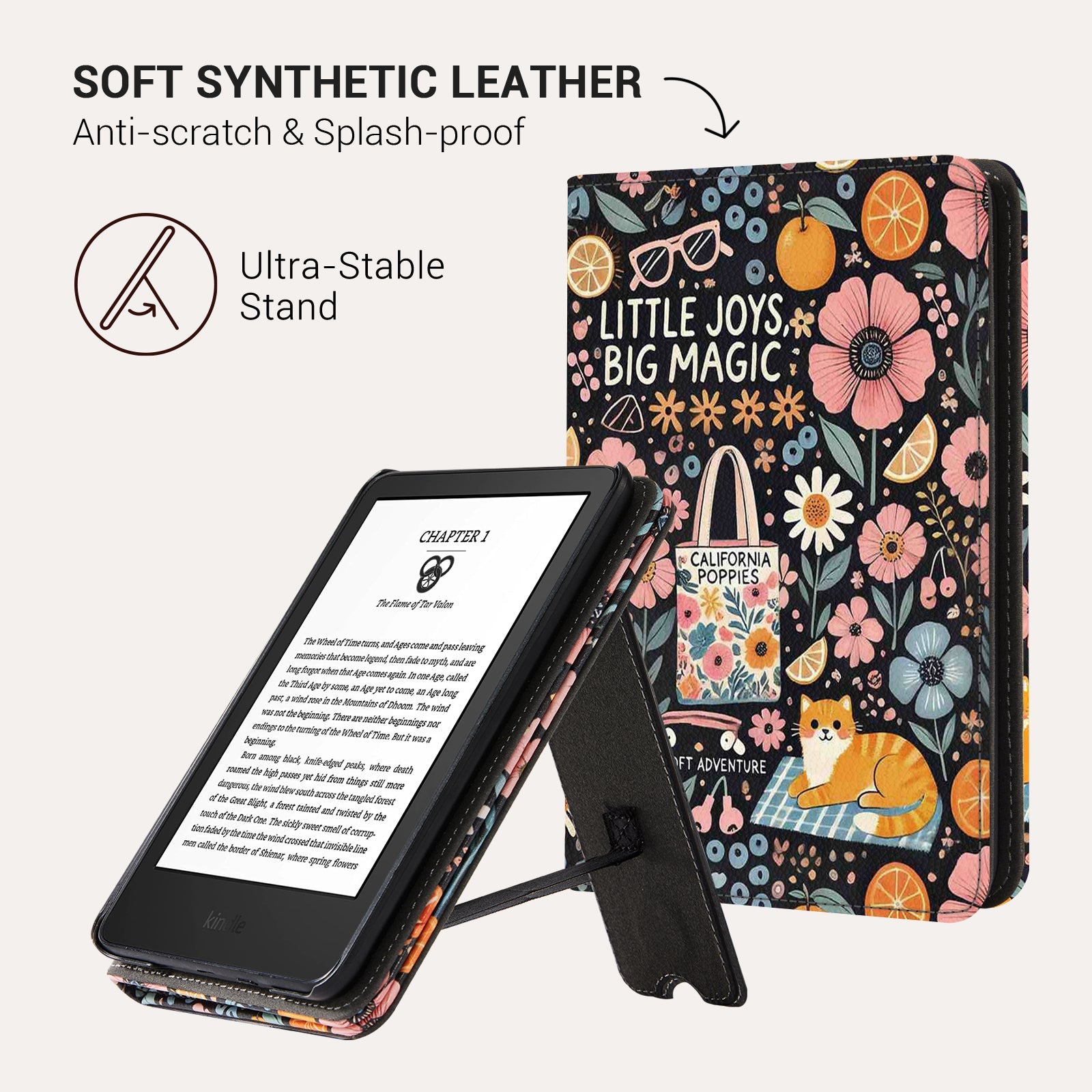 Eden Little Joys Kindle Basic 6 Inch Case With Stand