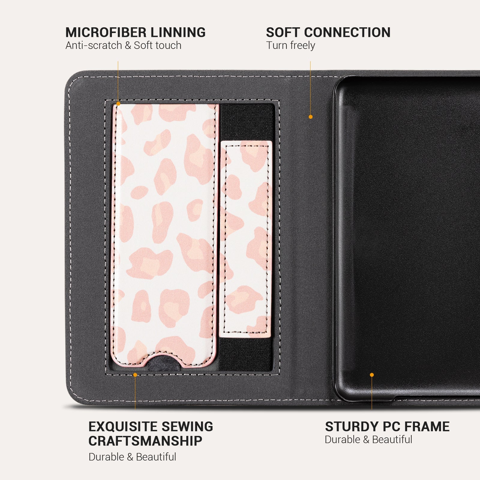 Ego Pink Leopard Kindle Basic 6 Inch Case With Stand