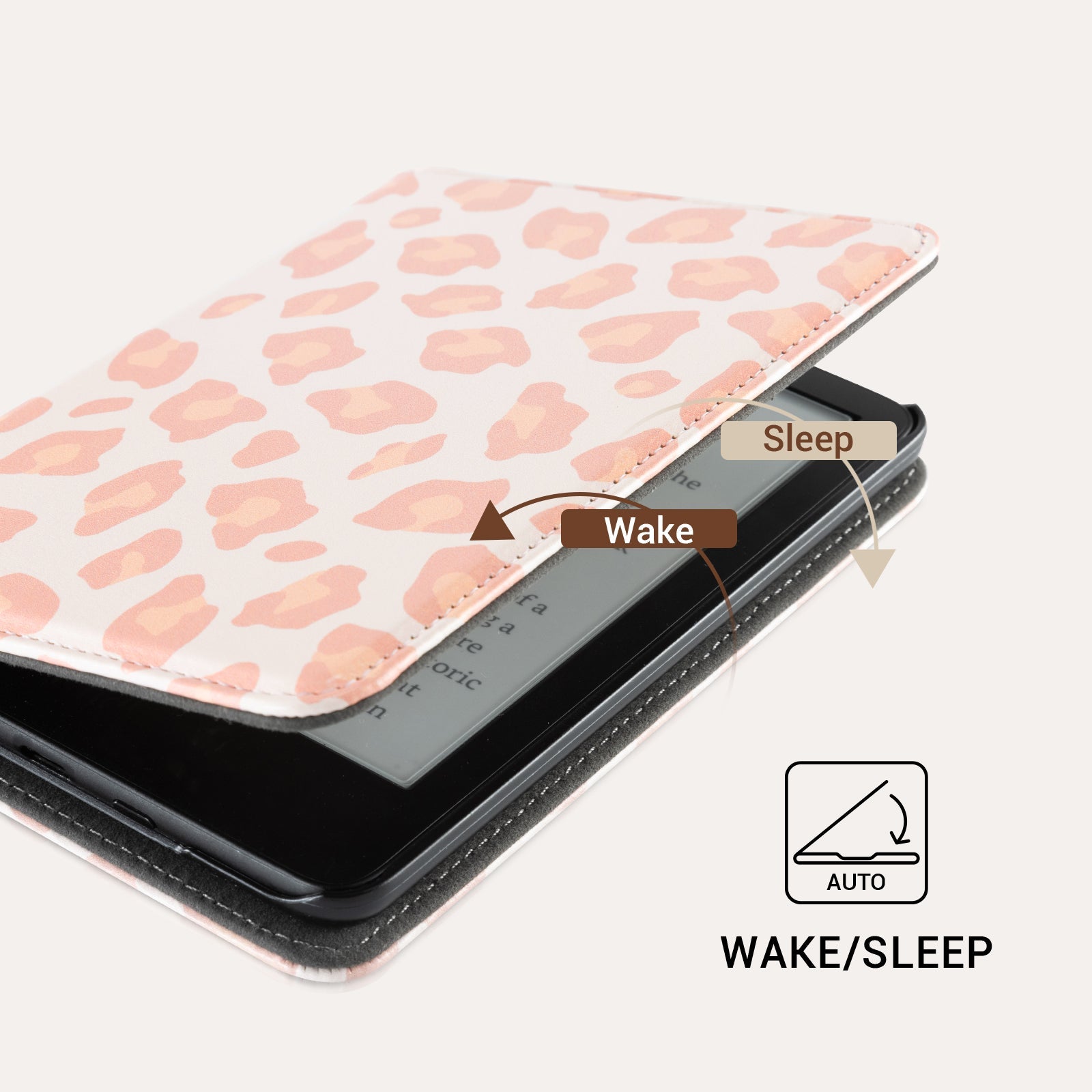 Ego Pink Leopard Kindle Basic 6 Inch Case With Stand