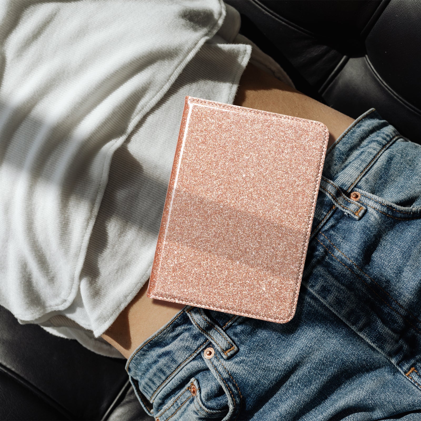 Senyu Rose Gold Glitter Kindle Basic 6 Inch Case With Stand