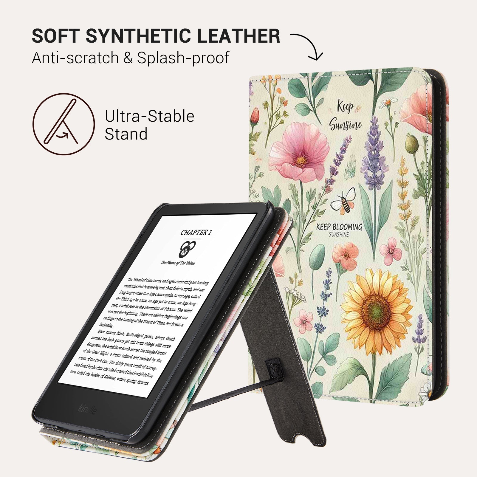 Eden Sunshine Garden Kindle Basic 6 Inch Case With Stand