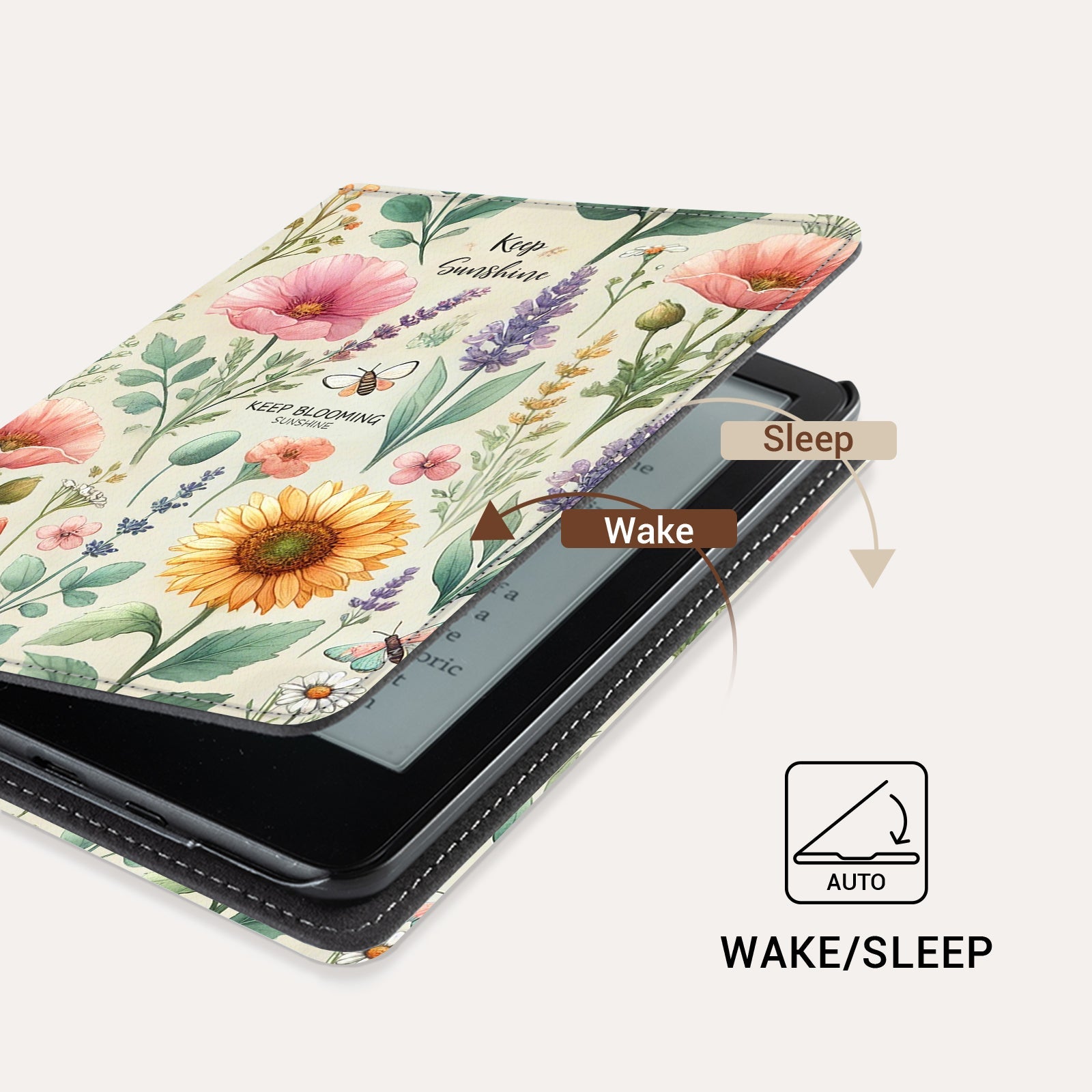 Eden Sunshine Garden Kindle Basic 6 Inch Case With Stand