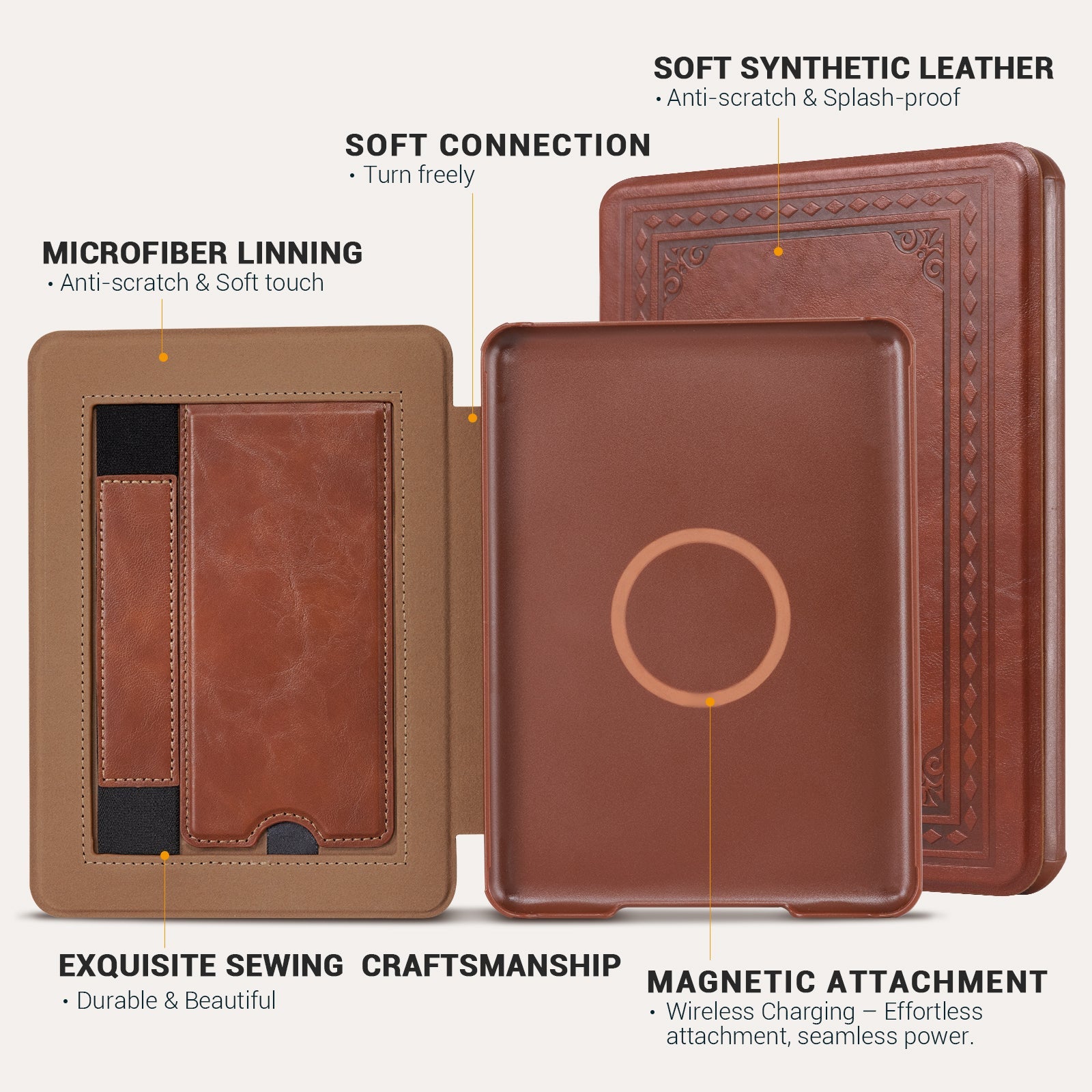 Kindle Paper White 6th-Stand Voltage Case#Color_Cowhide Brown